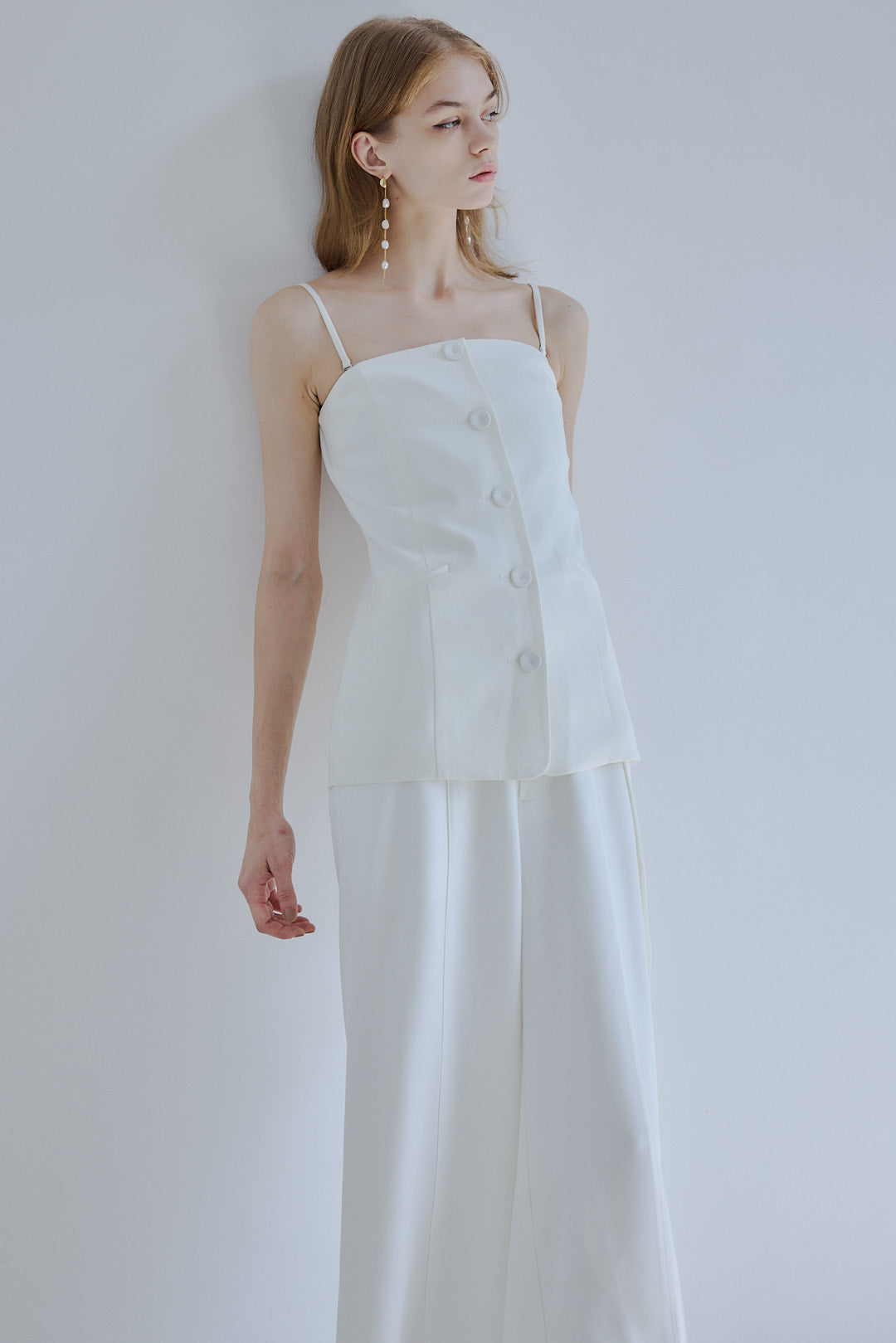 Front button bustie【Blcakstripe】