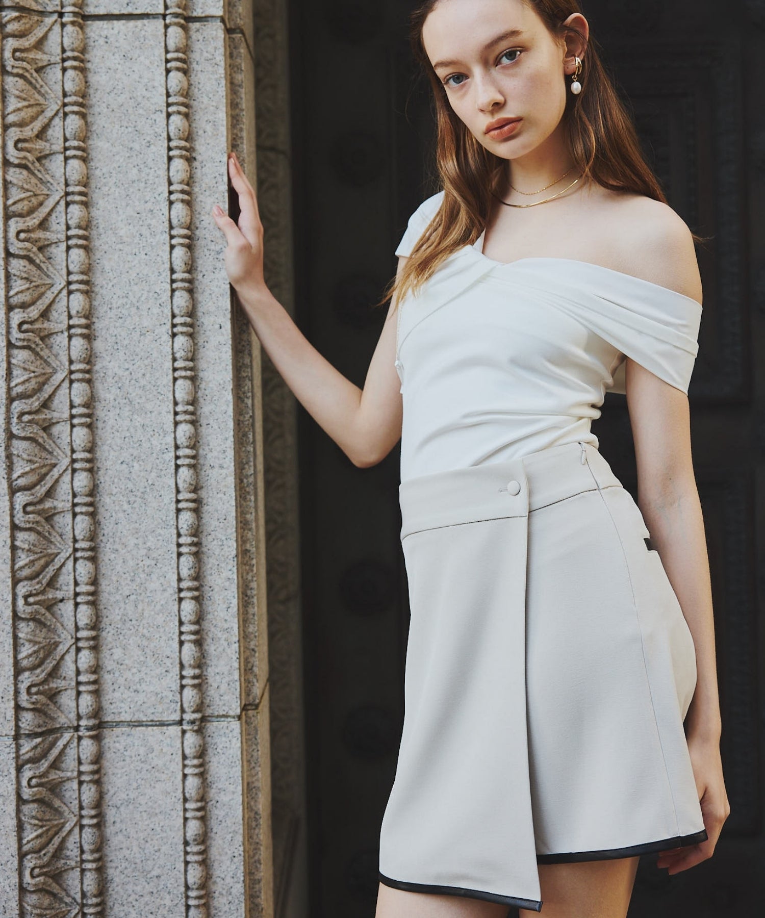 Slit skort【Beige】