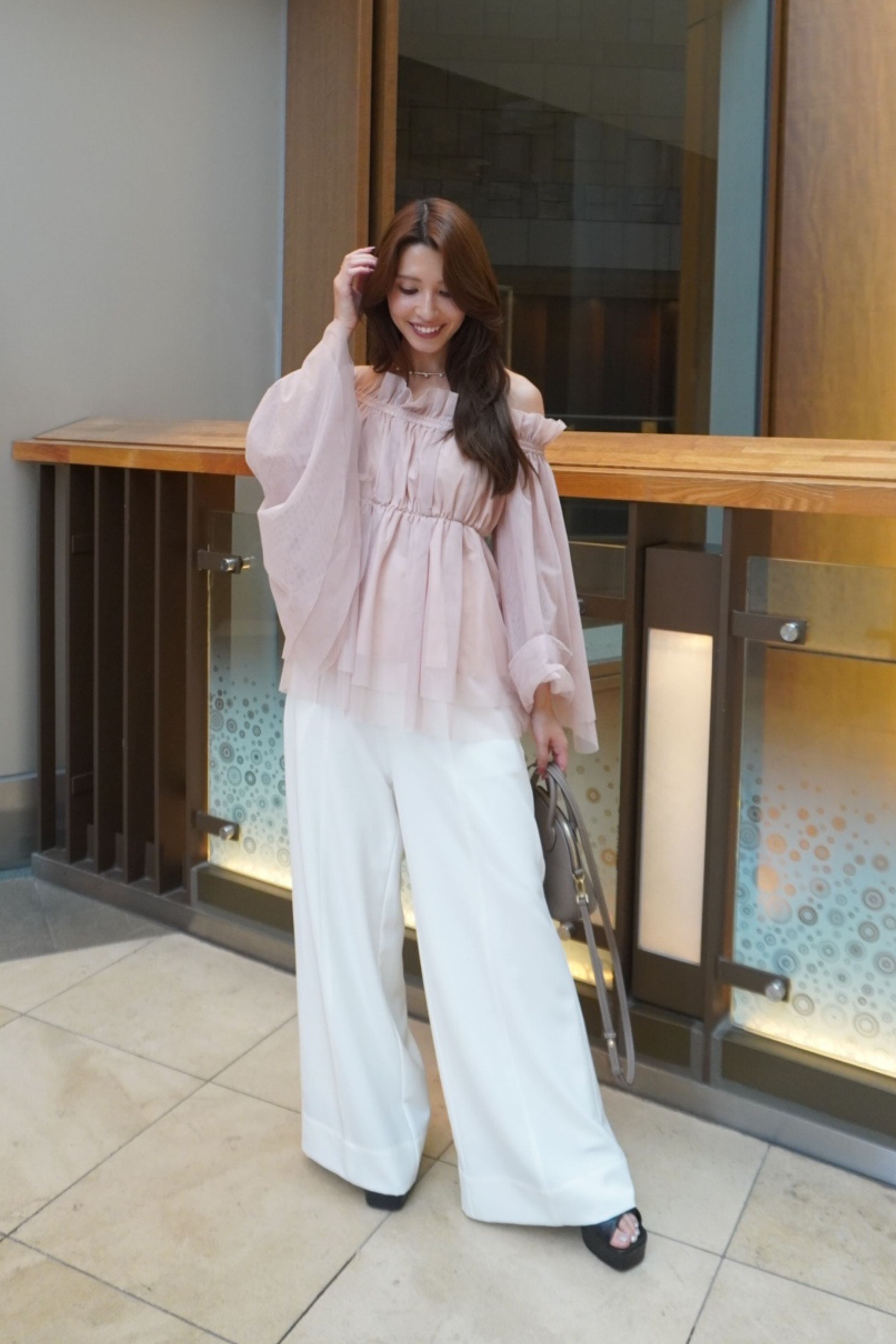 Tulle peplum blouse