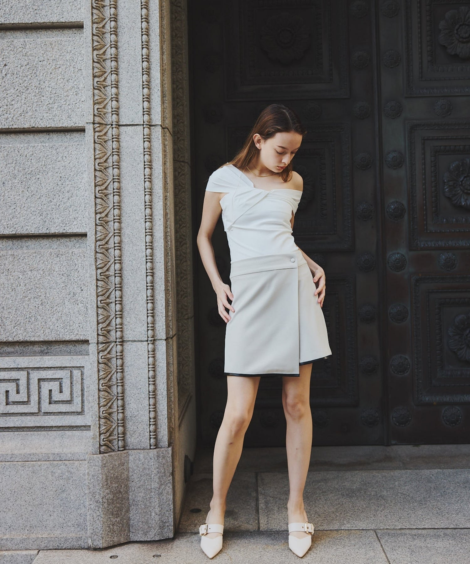 Slit skort【Beige】