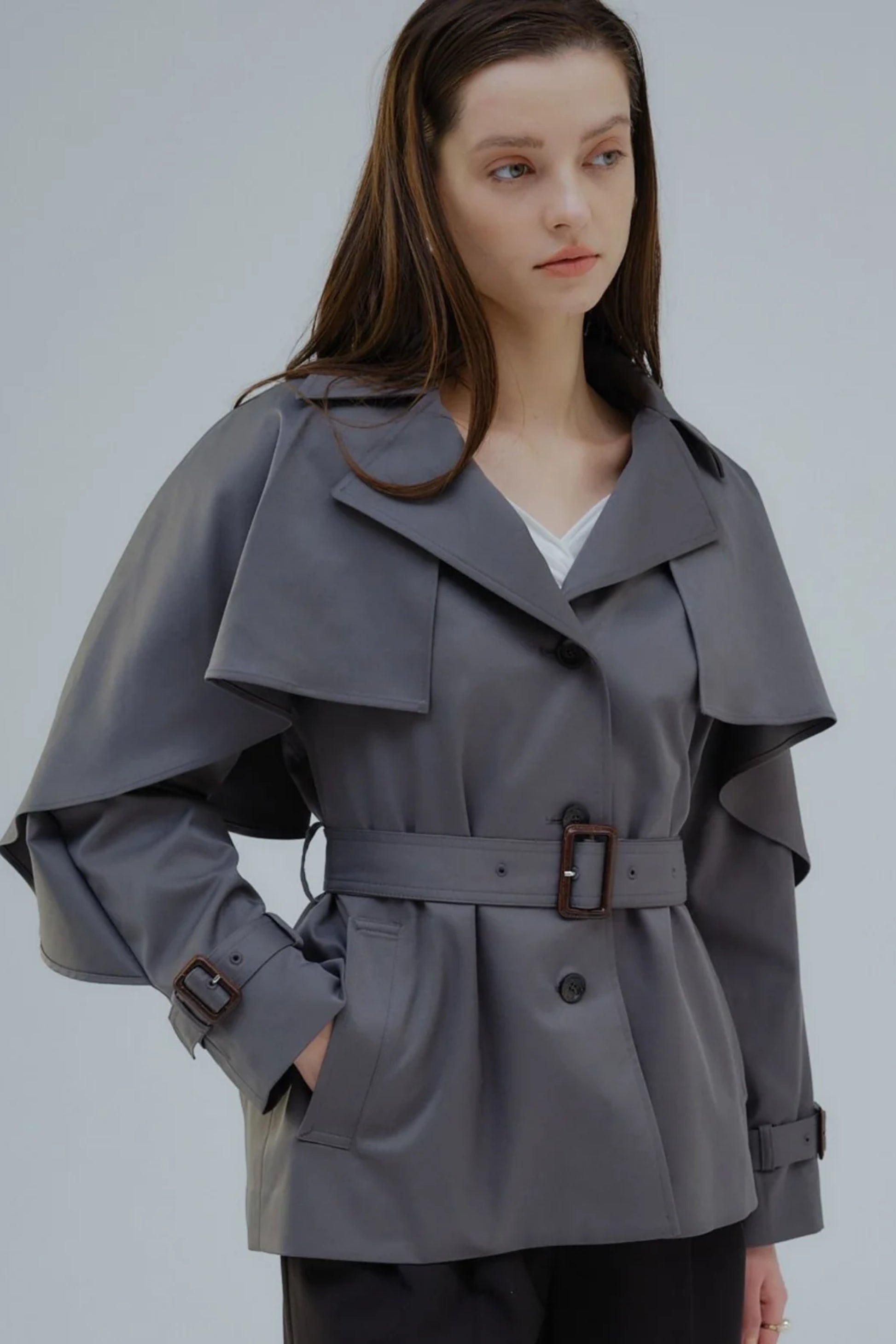 Cape trench coat