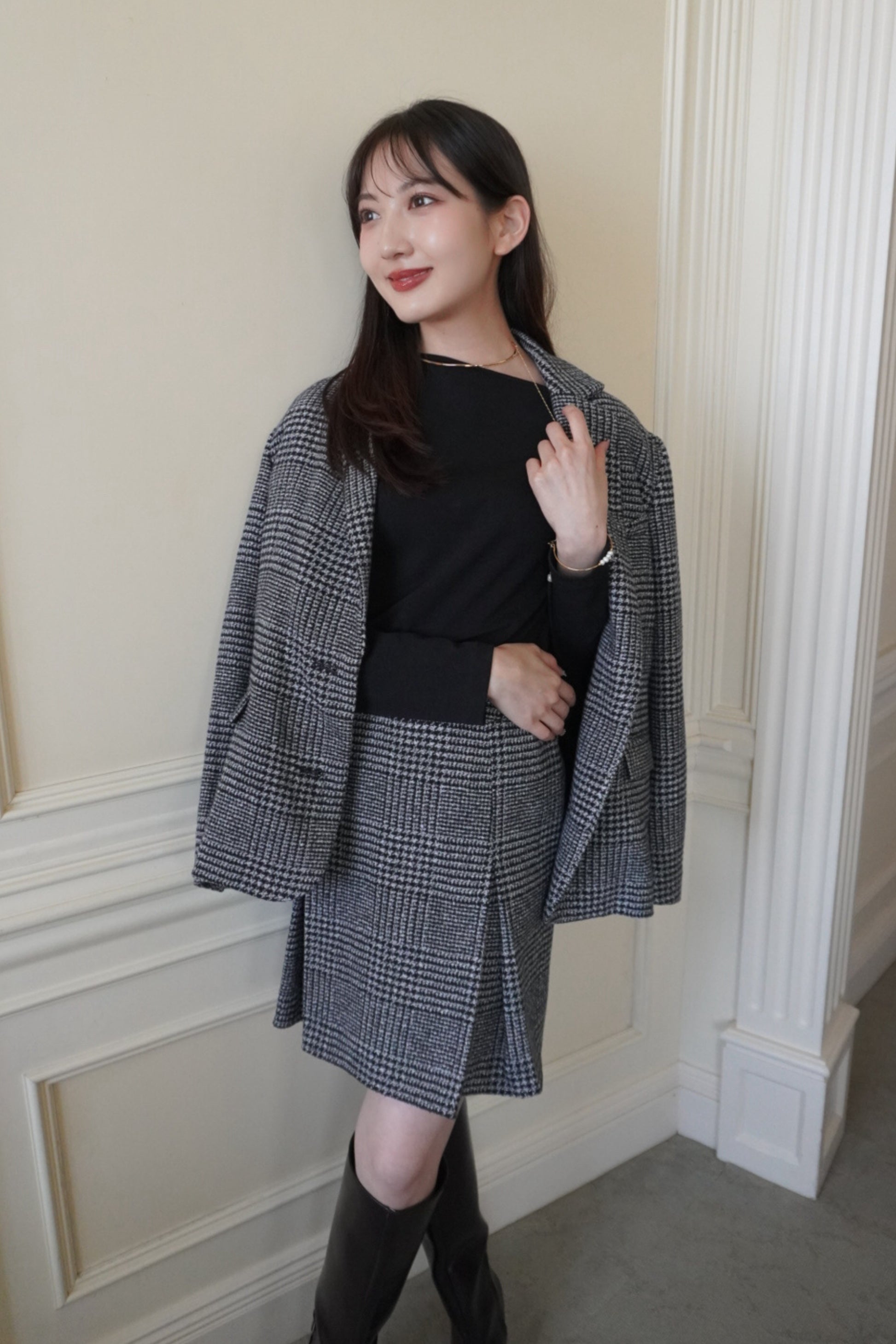 Tuck mini skirt