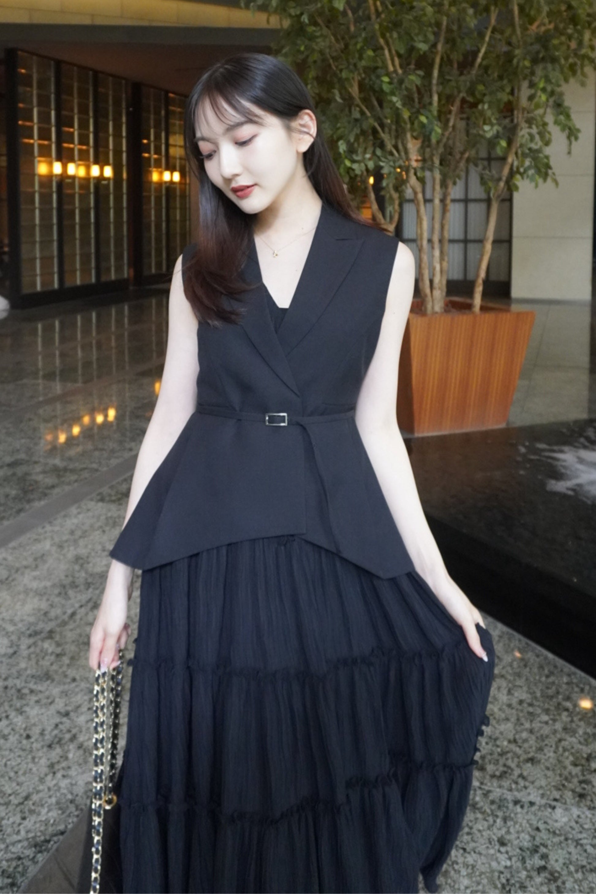 Peplum vest tops