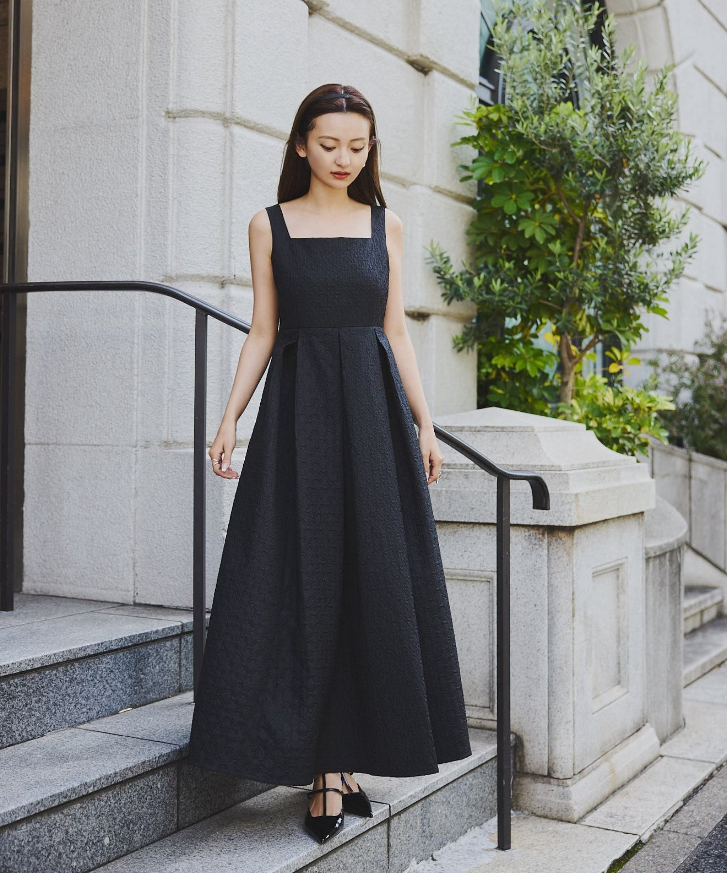 Emboss camisole one-piece