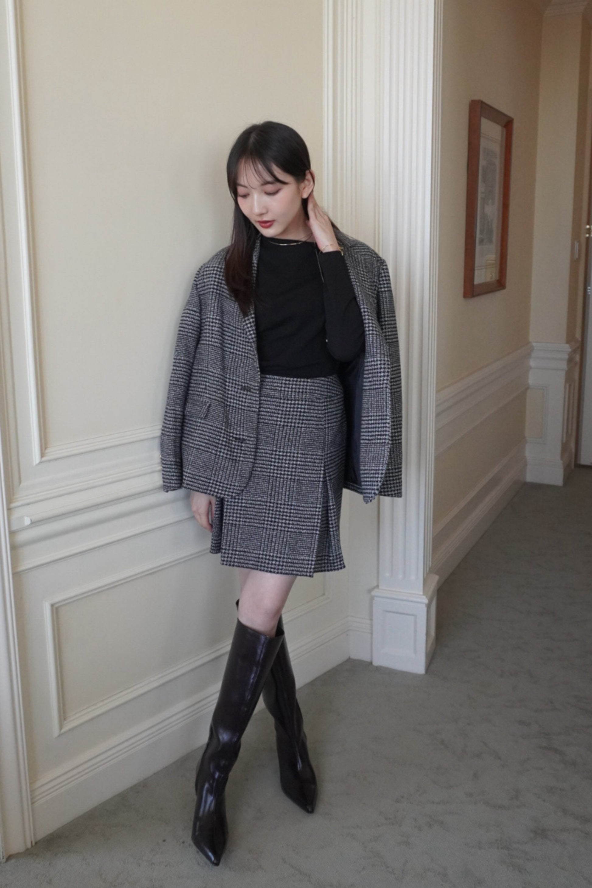 Tuck mini skirt