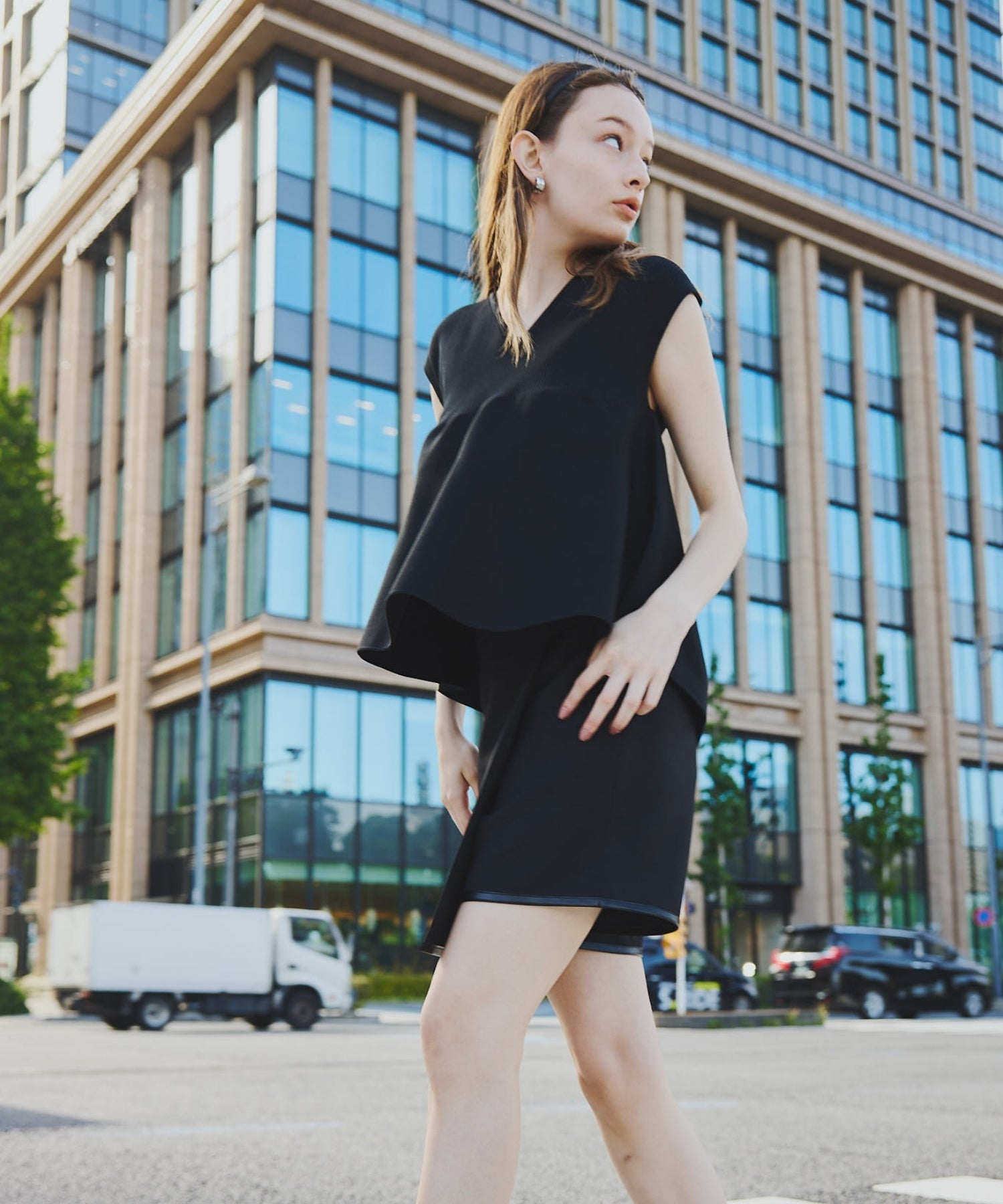 Slit skort【Beige】