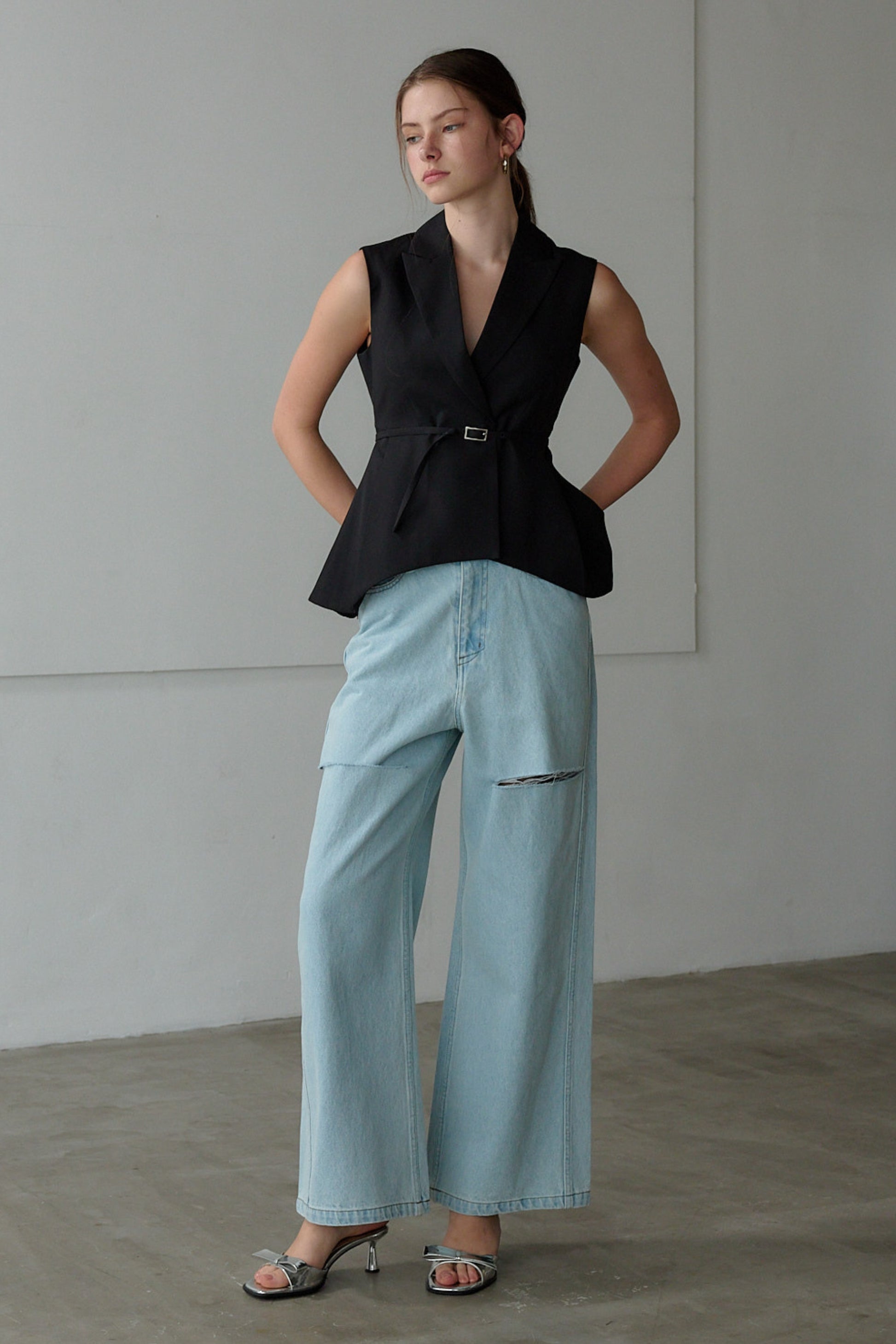Peplum vest tops