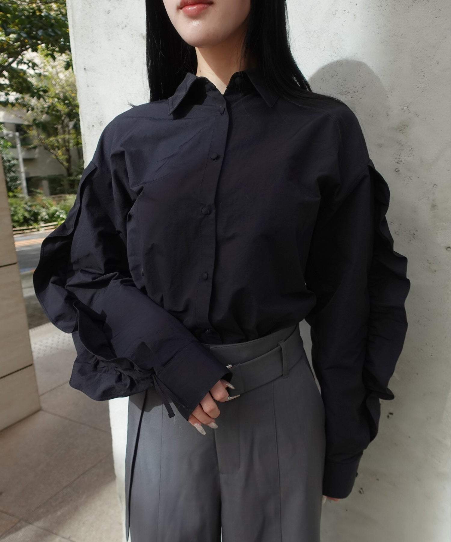 【SALE】Frill ribbon shirt