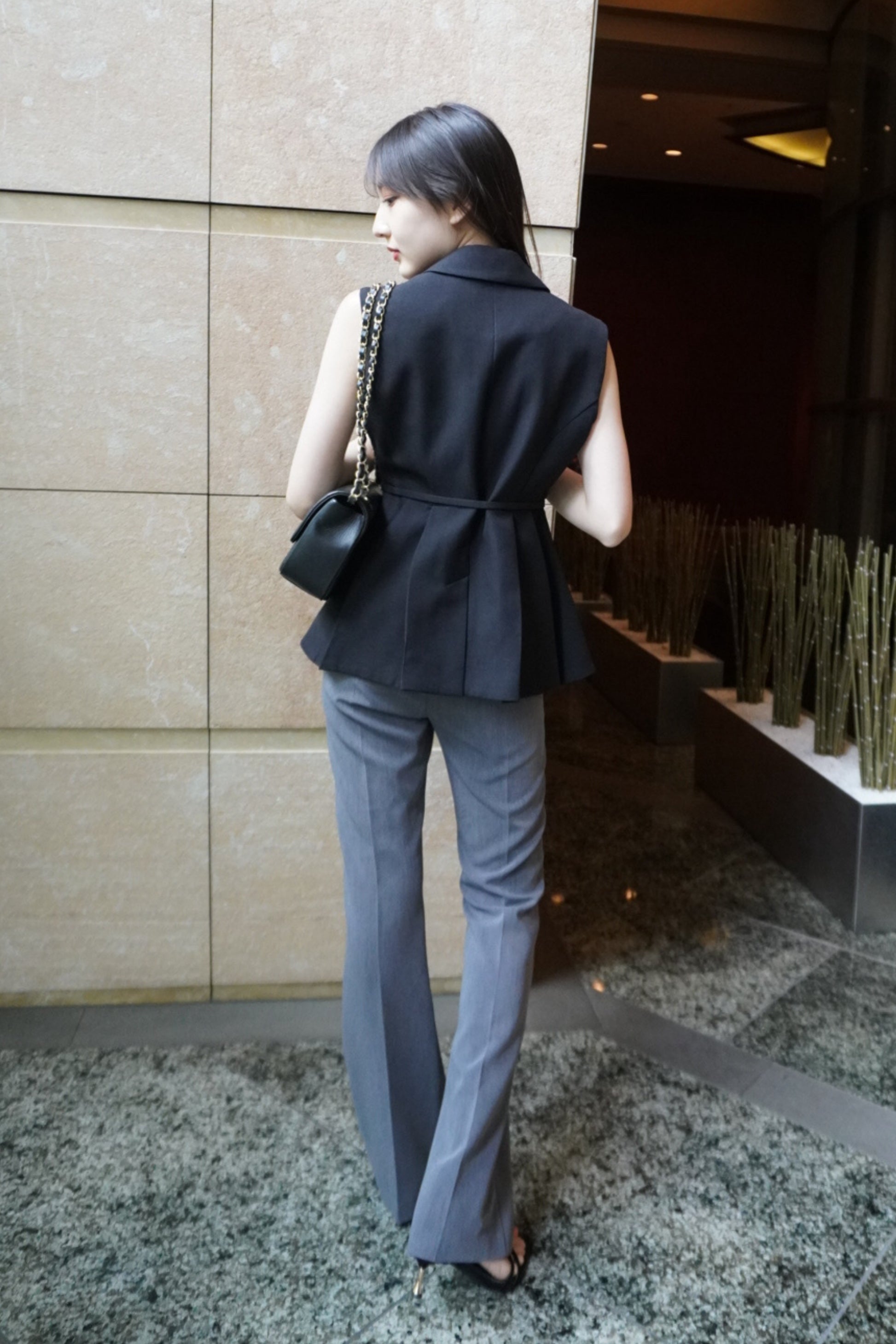 Peplum vest tops