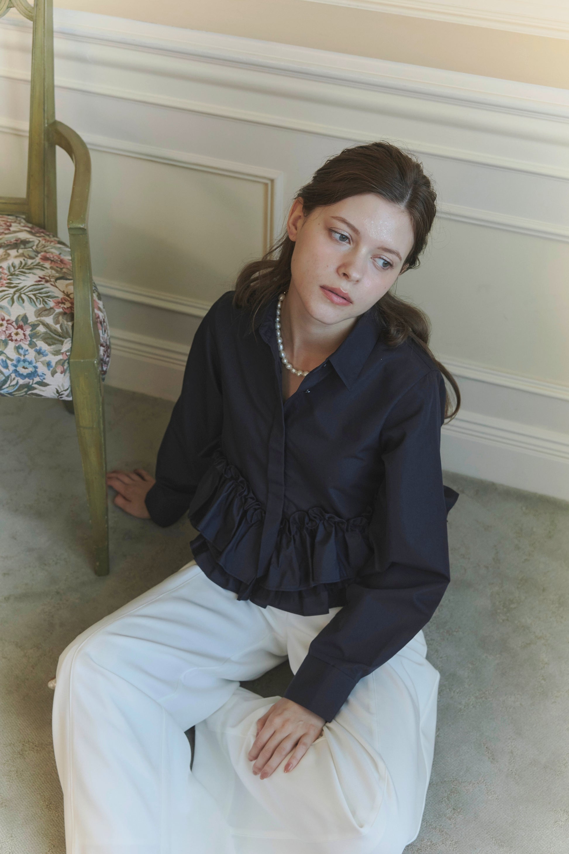 Volume frill shirt