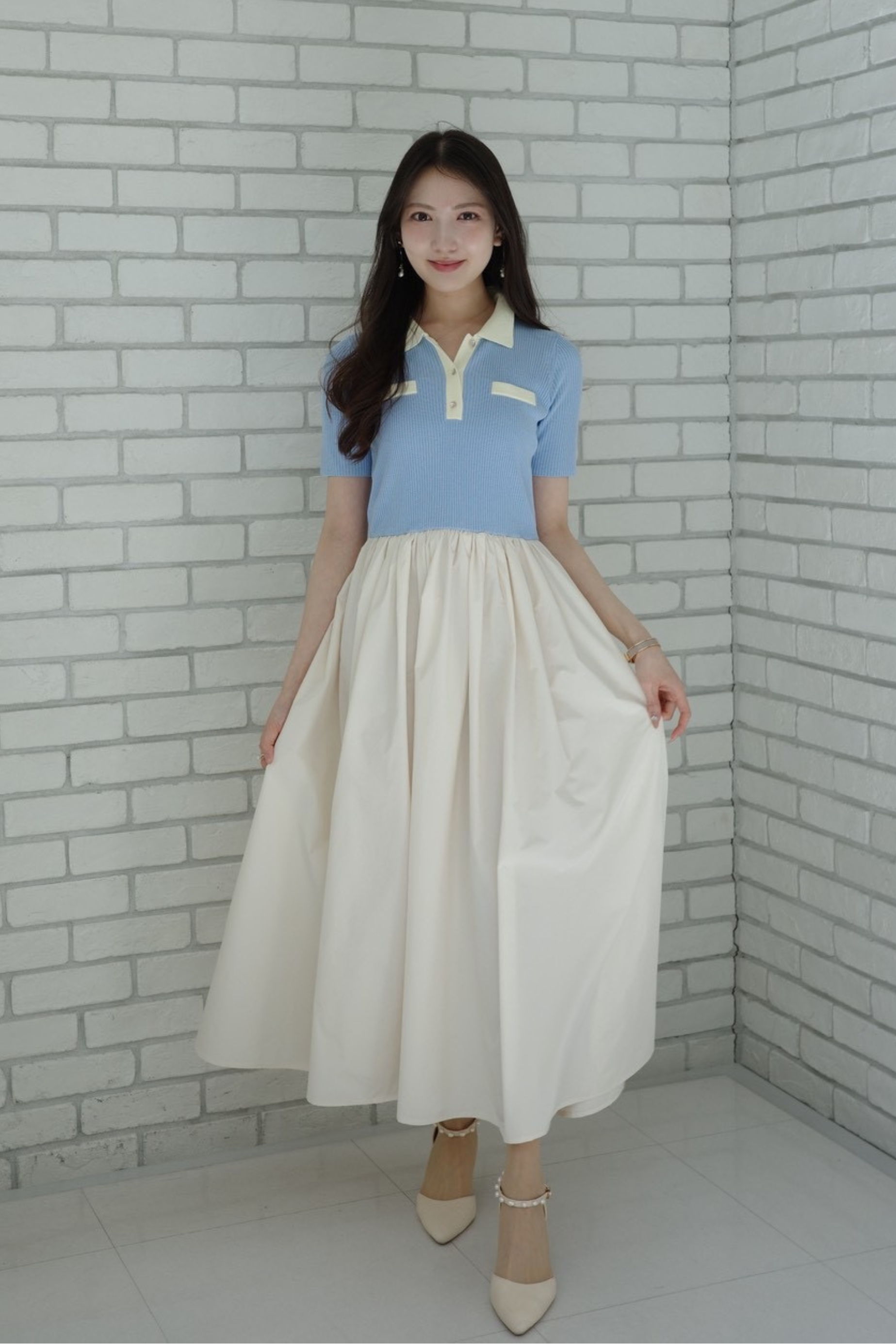 バイカラードッキングワンピース