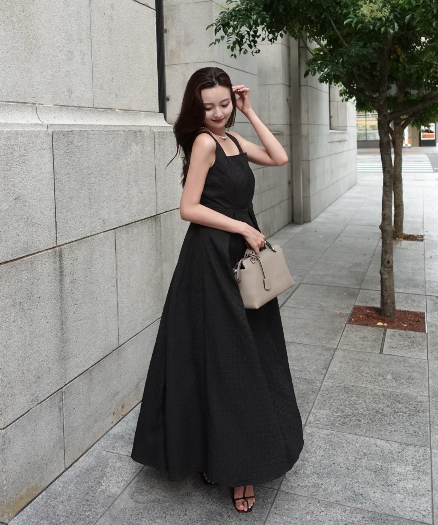 Emboss camisole one-piece