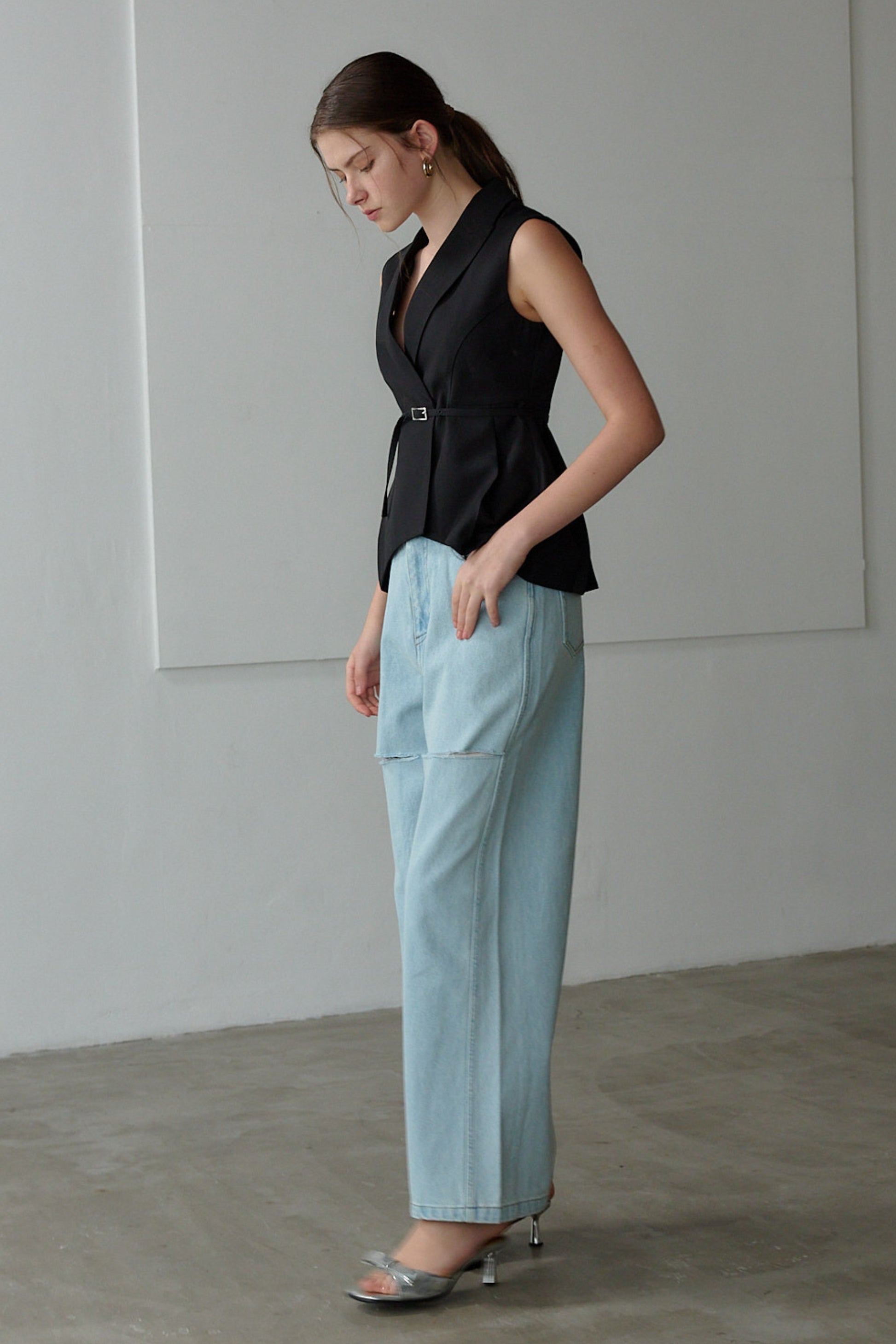 Peplum vest tops