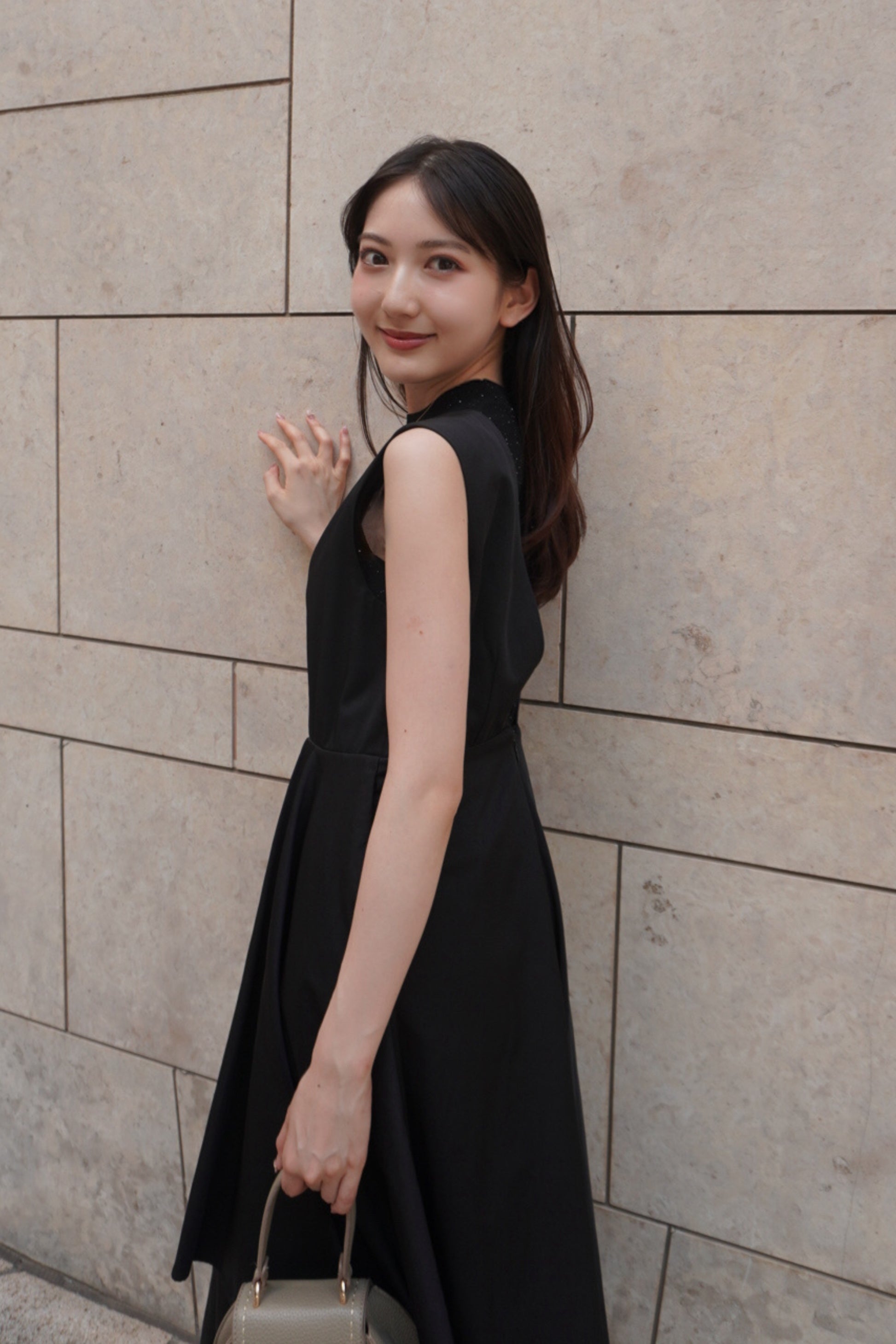 Tiered flare jumper skirt