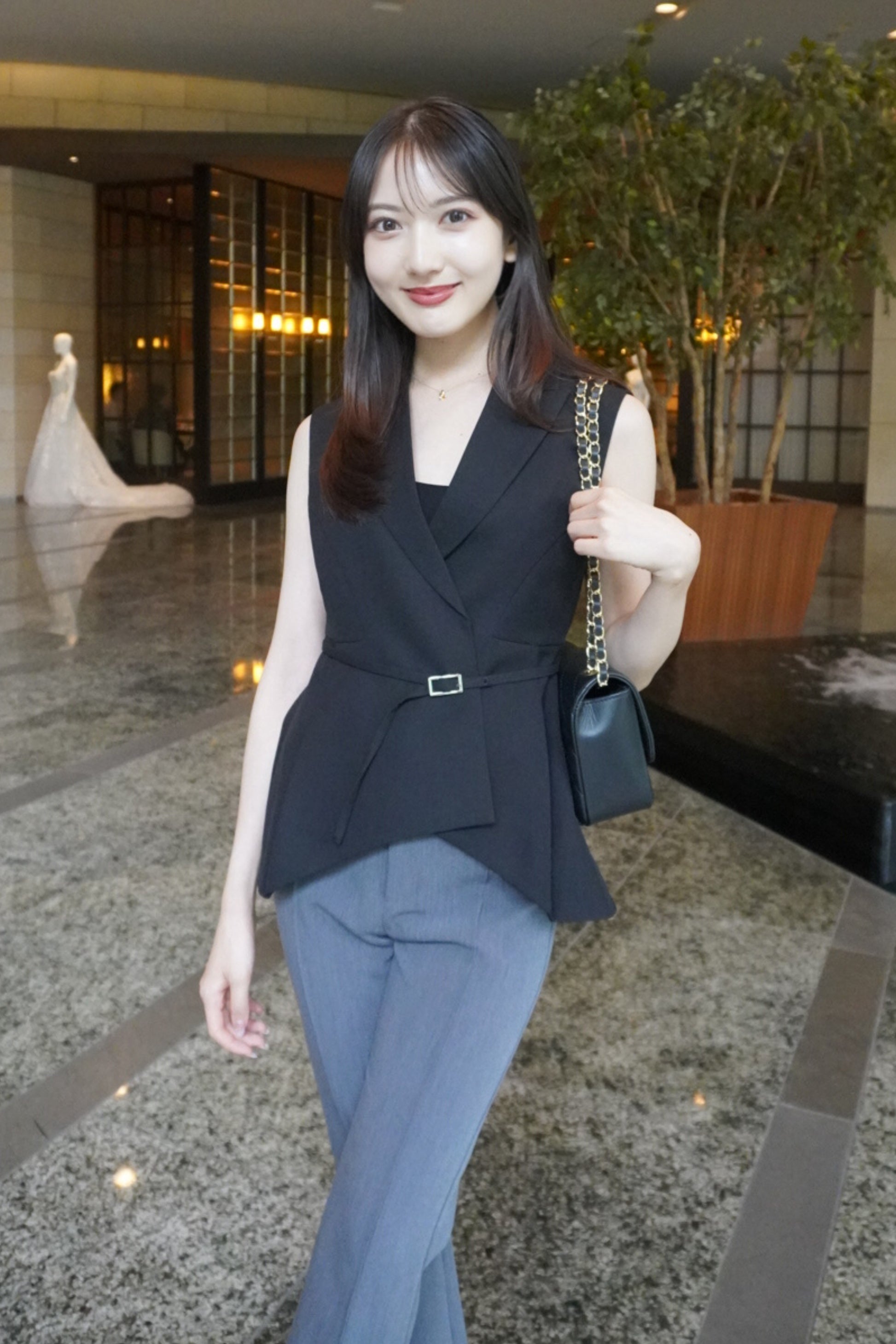 Peplum vest tops