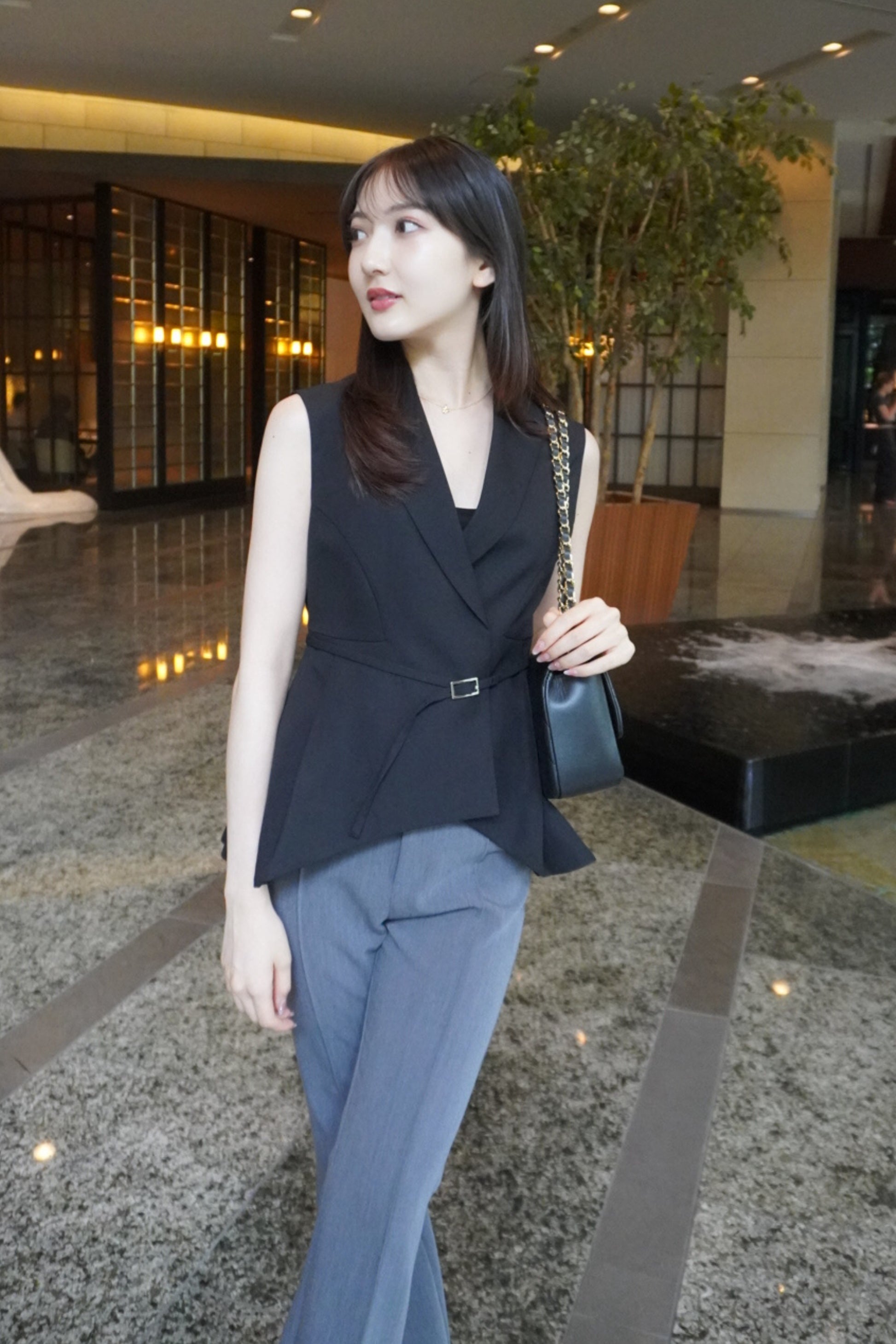 Peplum vest tops