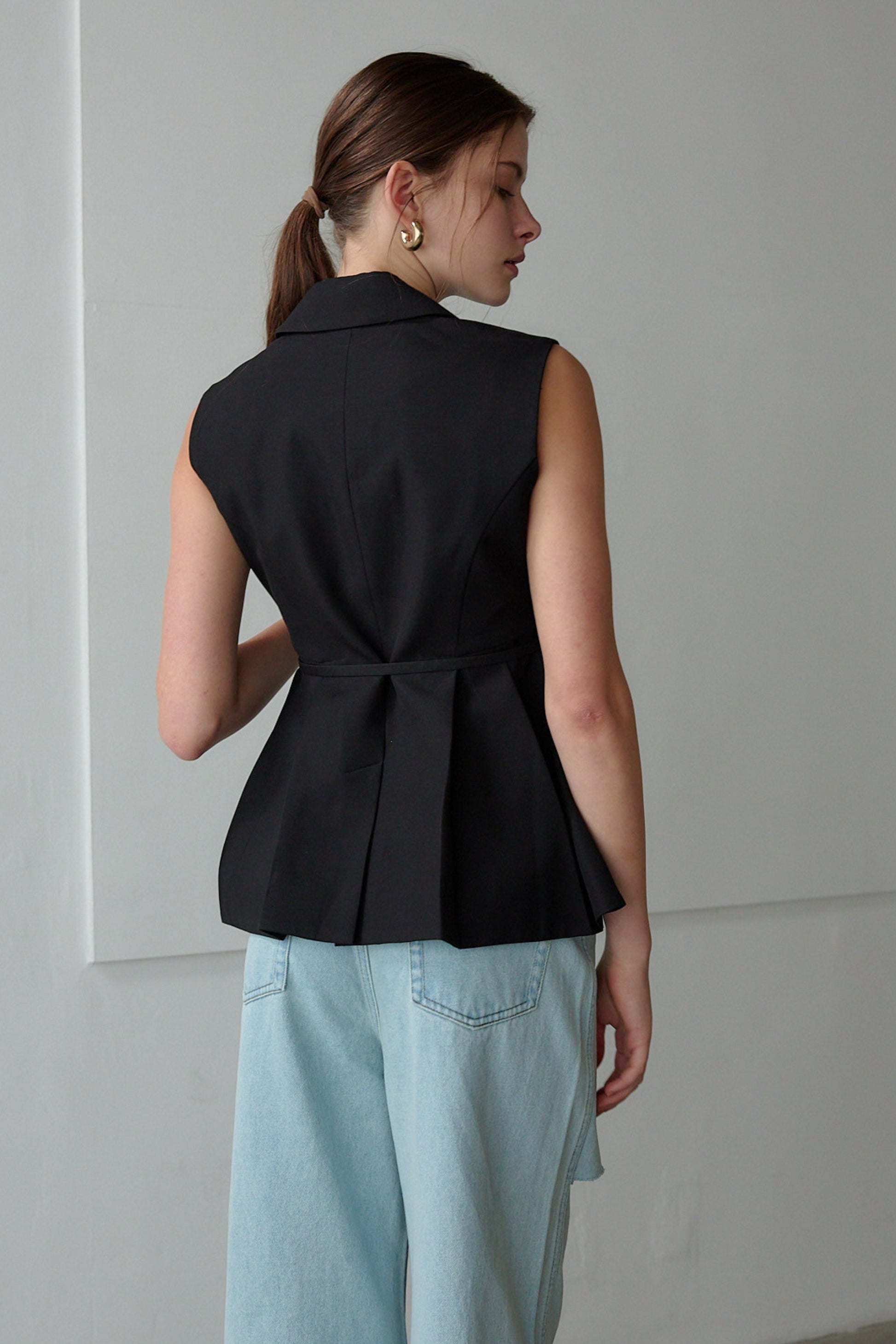 Peplum vest tops