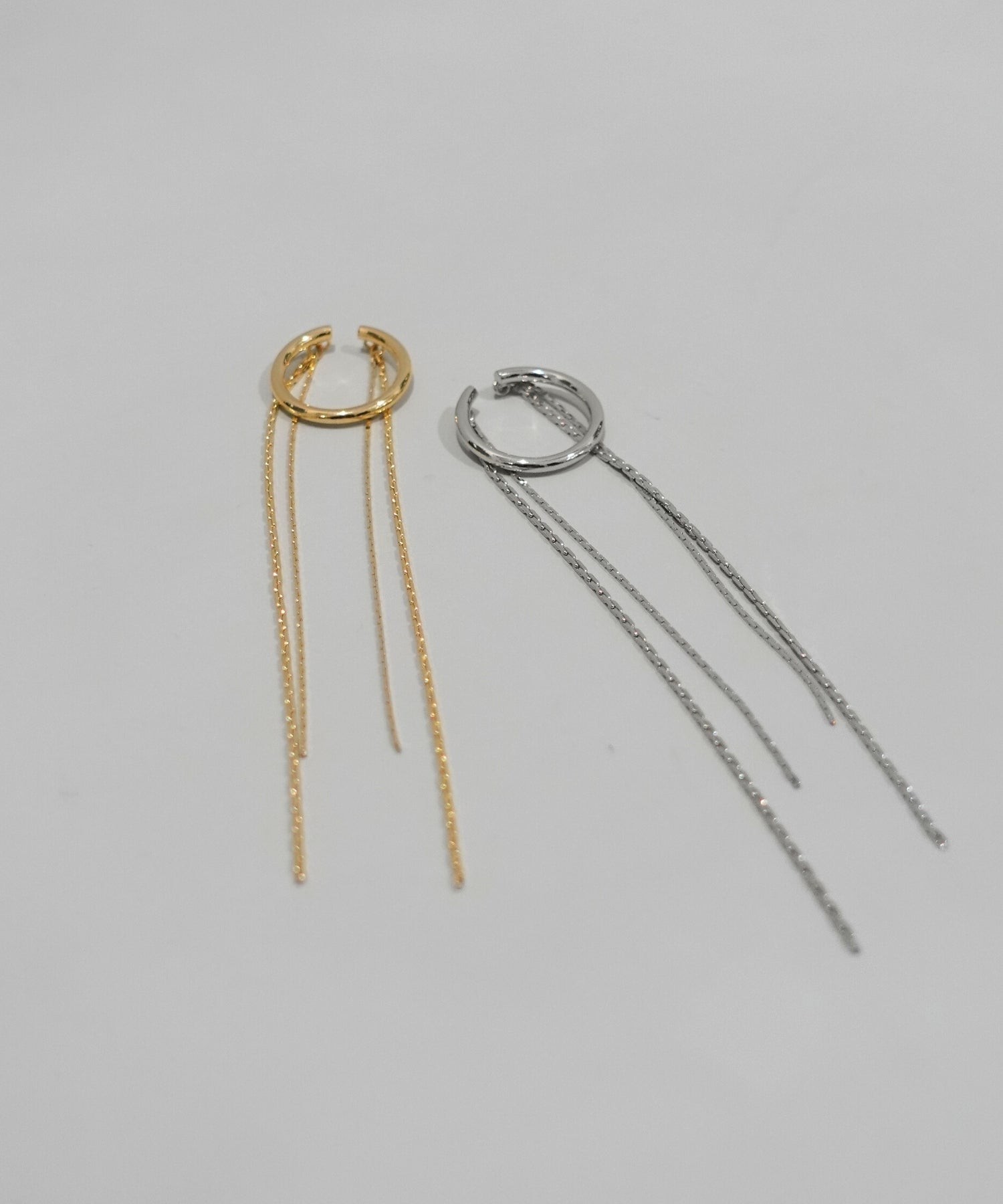 Long lame chain earcuff【Silver/Gold】