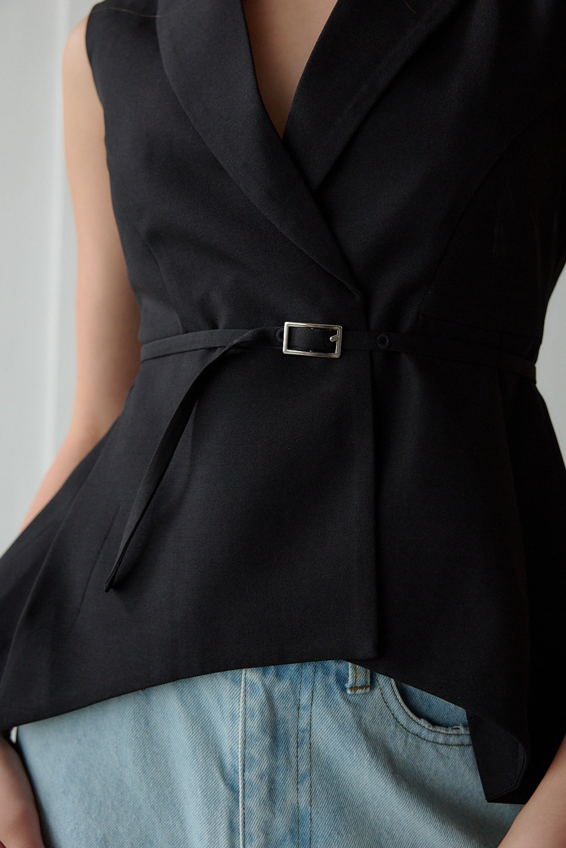 Peplum vest tops
