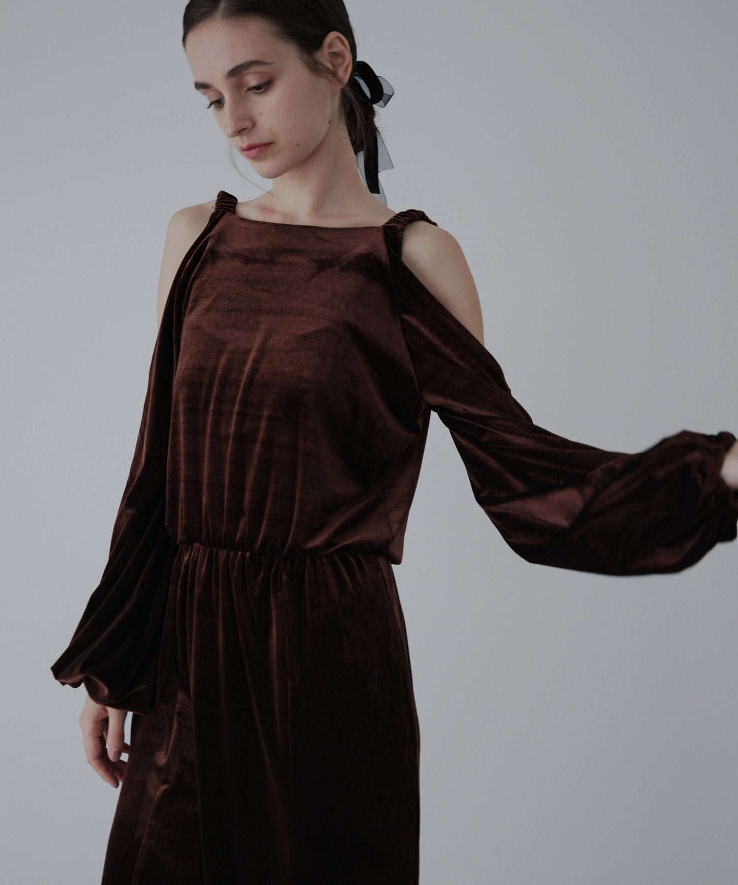 Drape velours one-piece