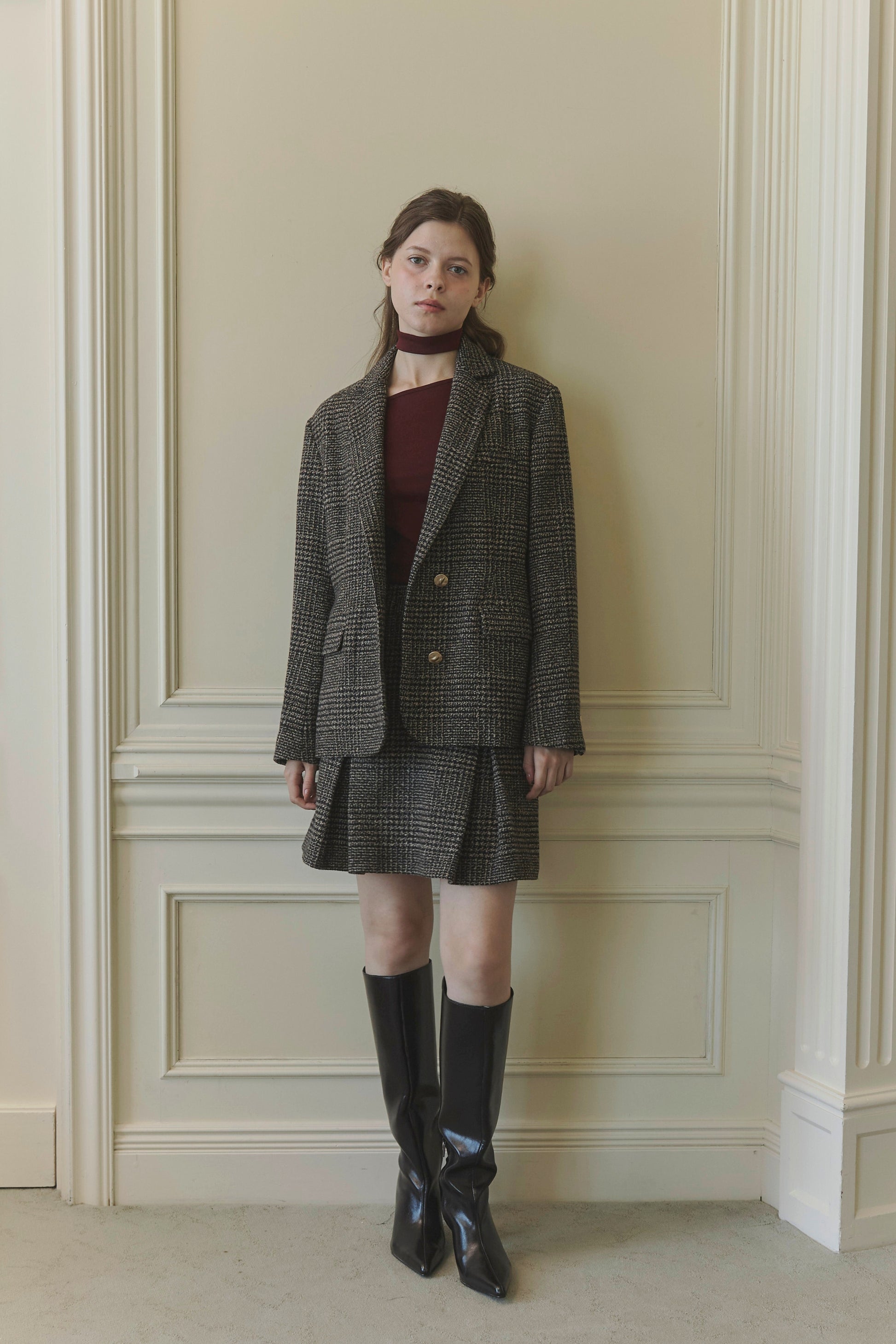 Tuck mini skirt