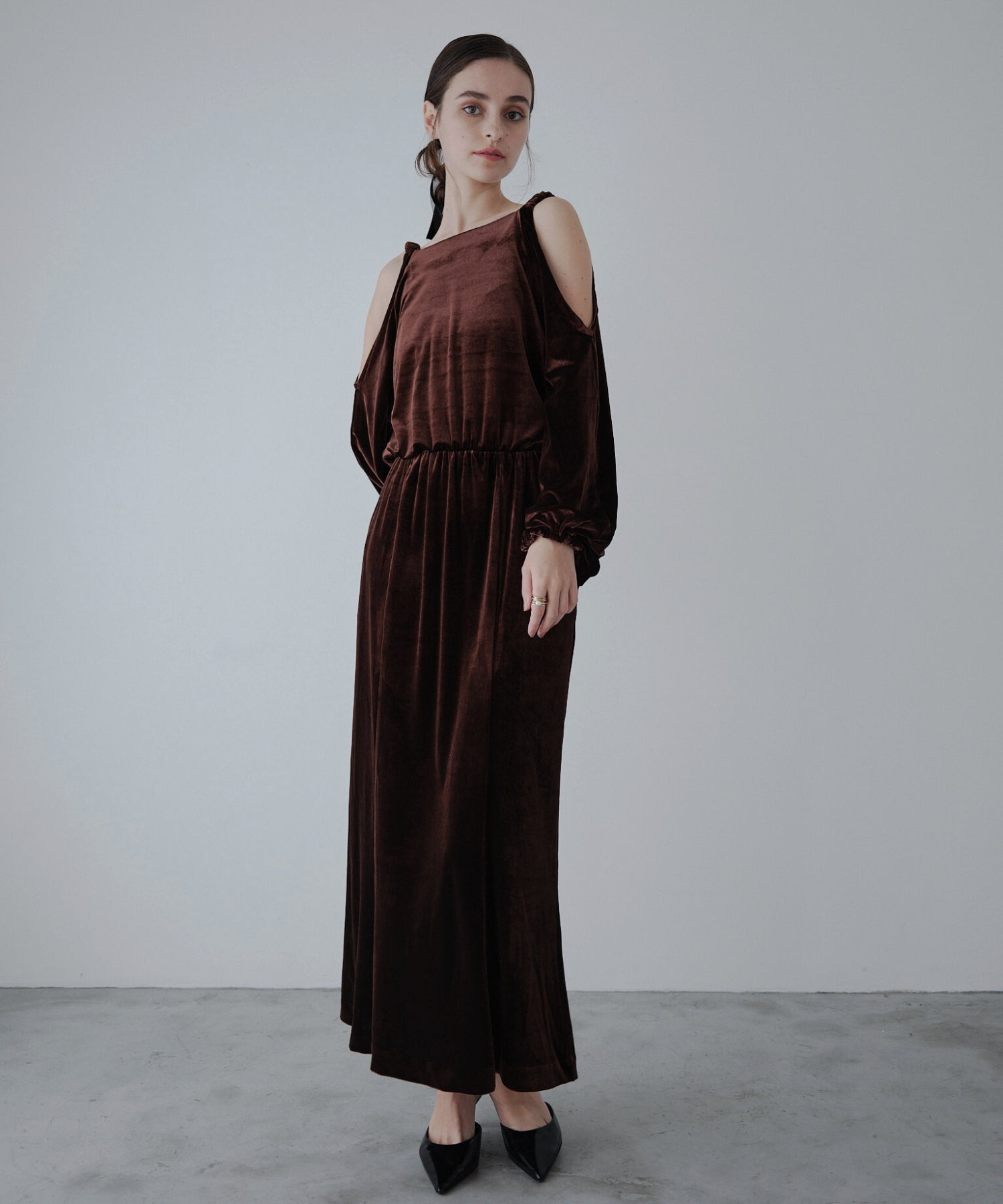 Drape velours one-piece