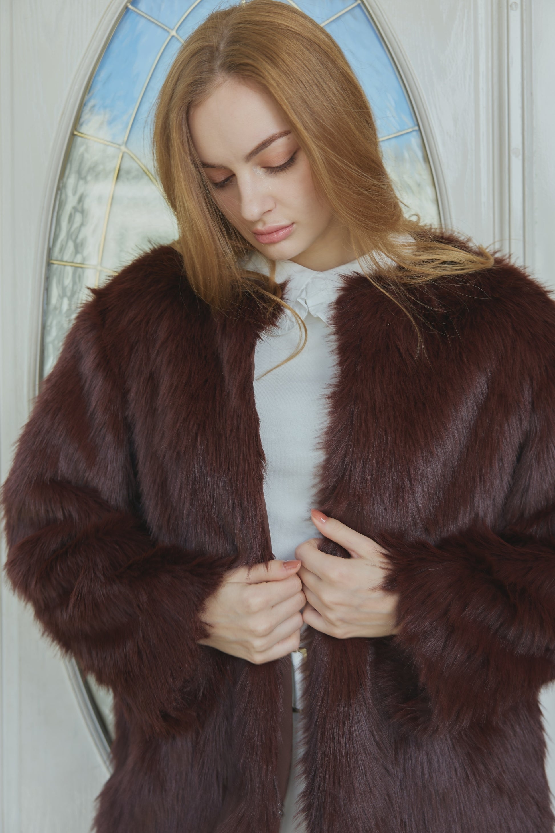 Loose fur coat