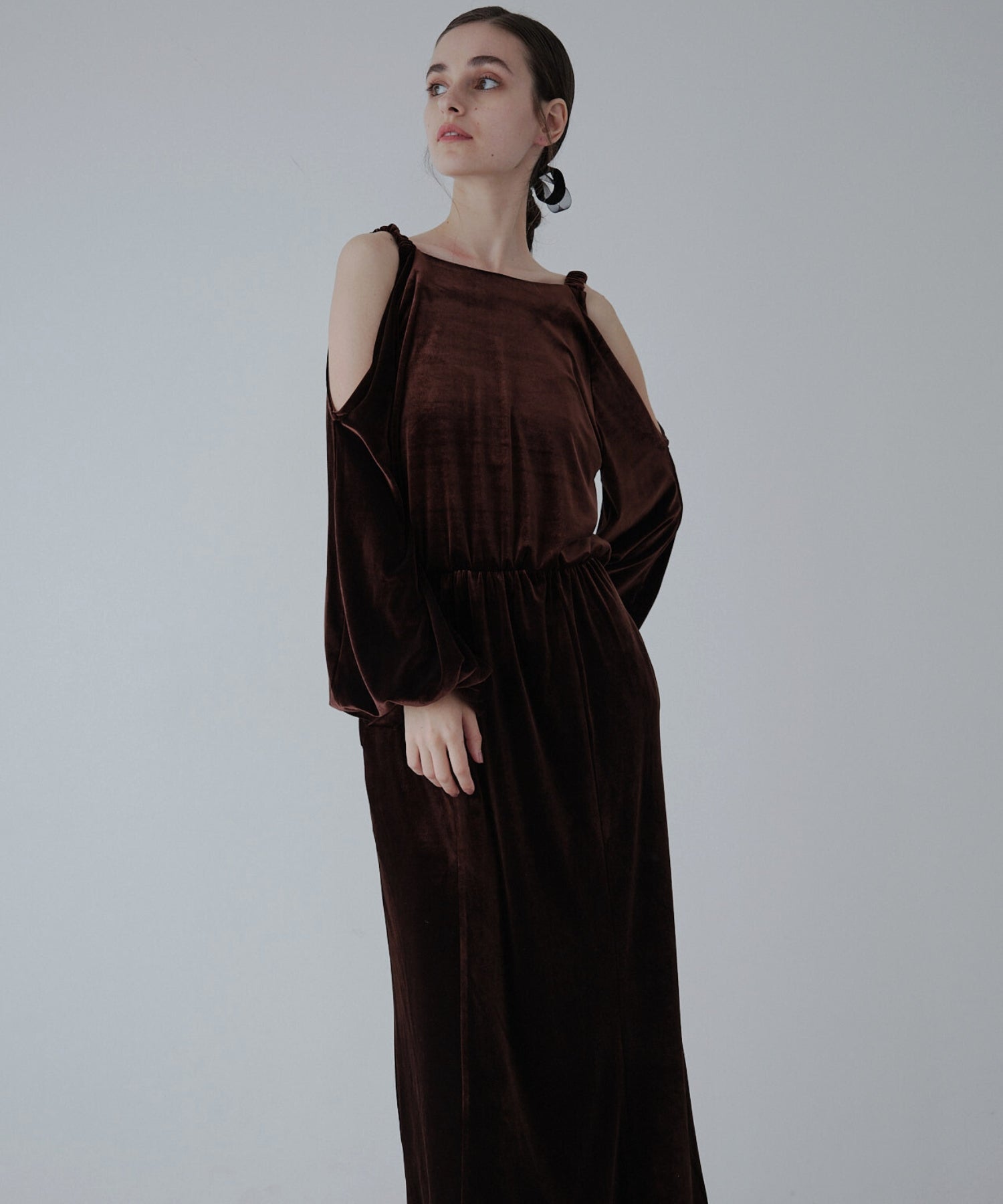 Drape velours one-piece