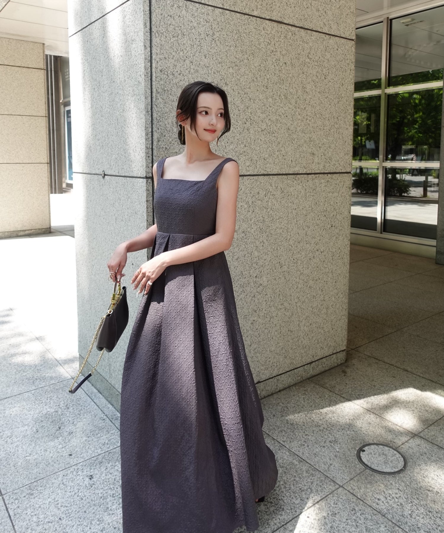 Emboss camisole one-piece