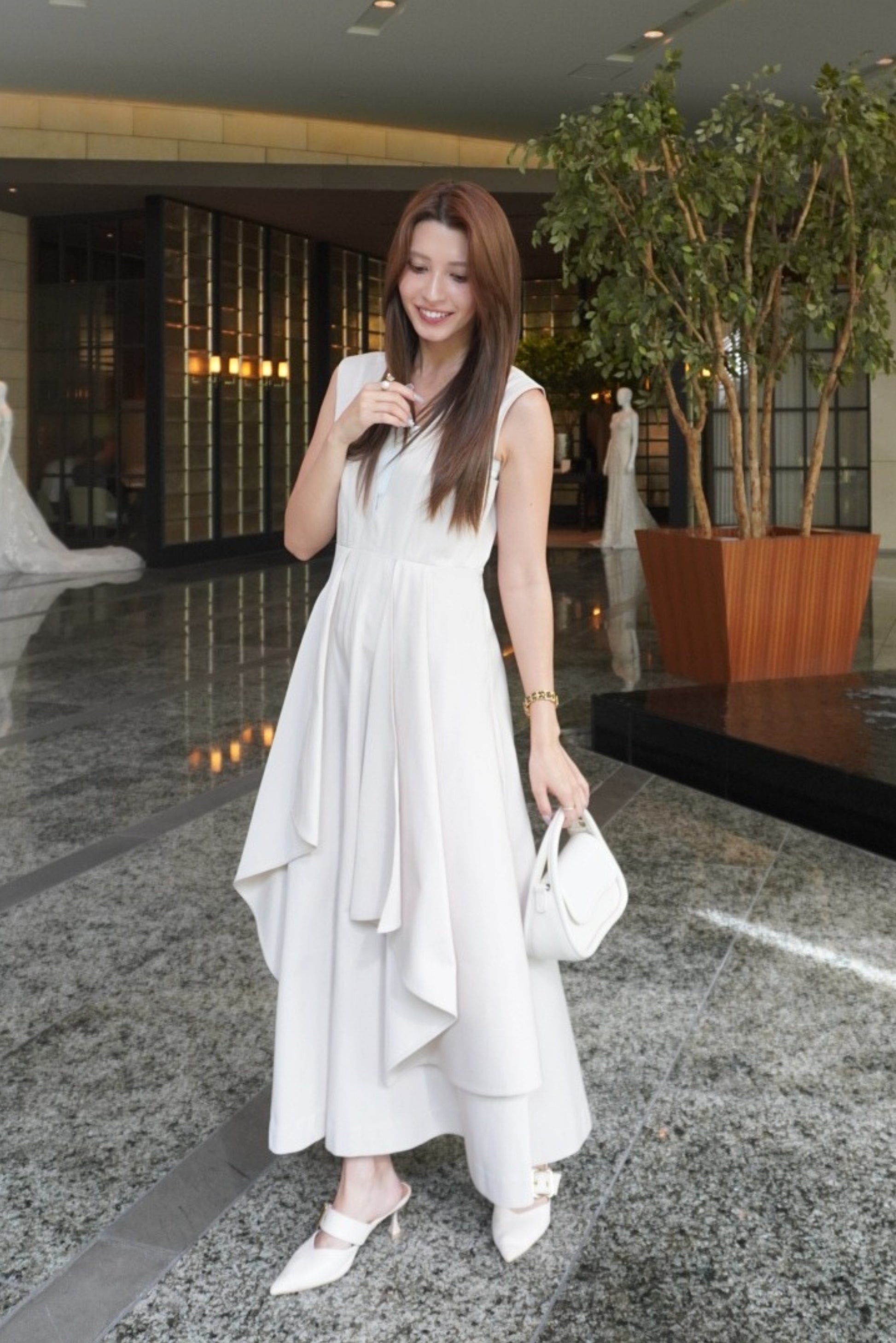 Tiered flare jumper skirt