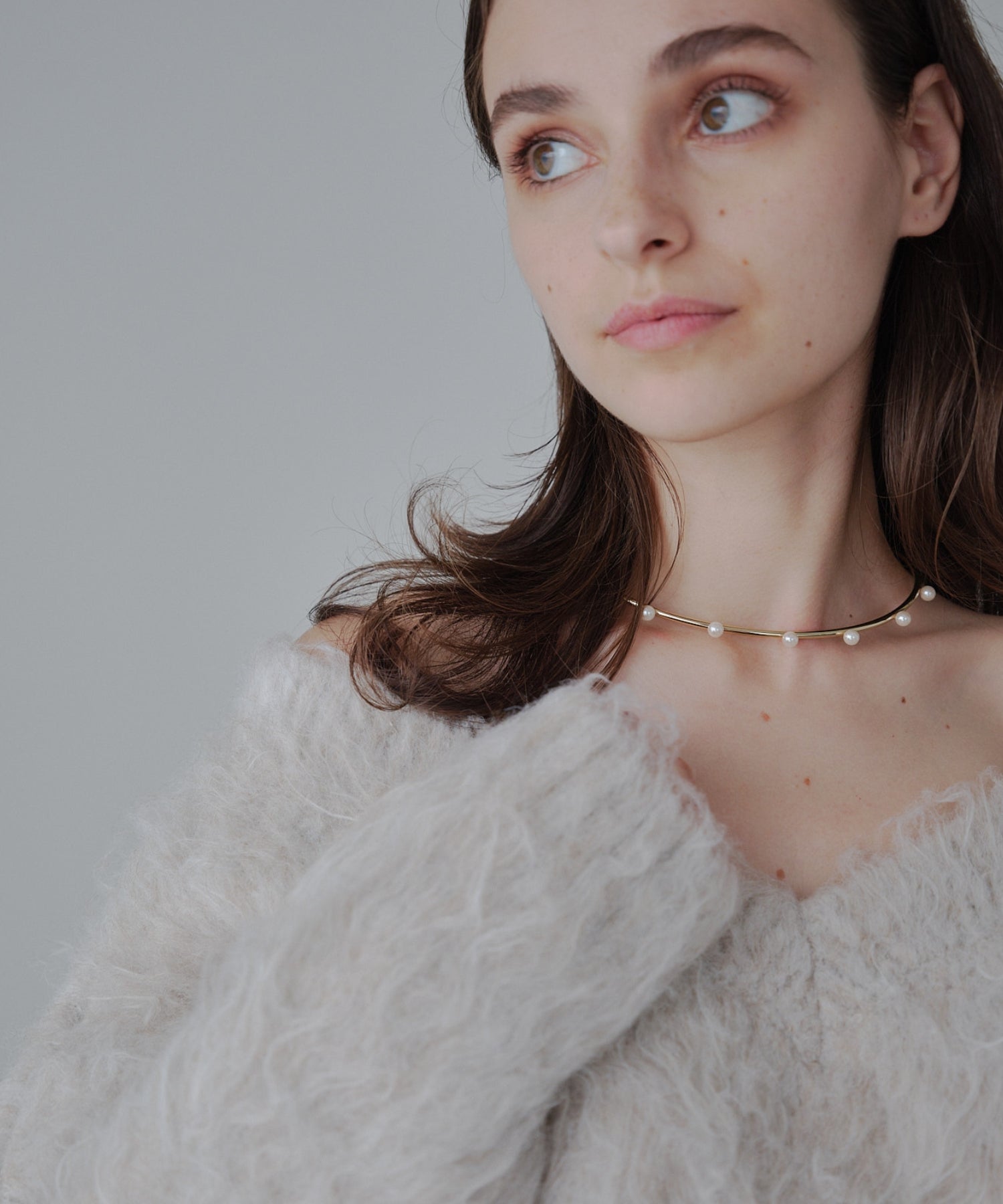 Pearl dot choker【Gold/Silver】