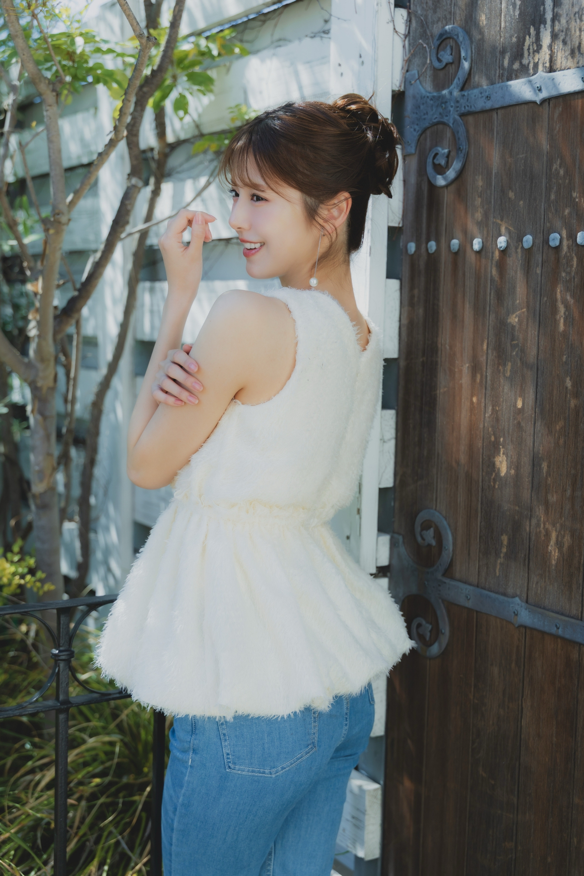 フリンジジャガードブラウス