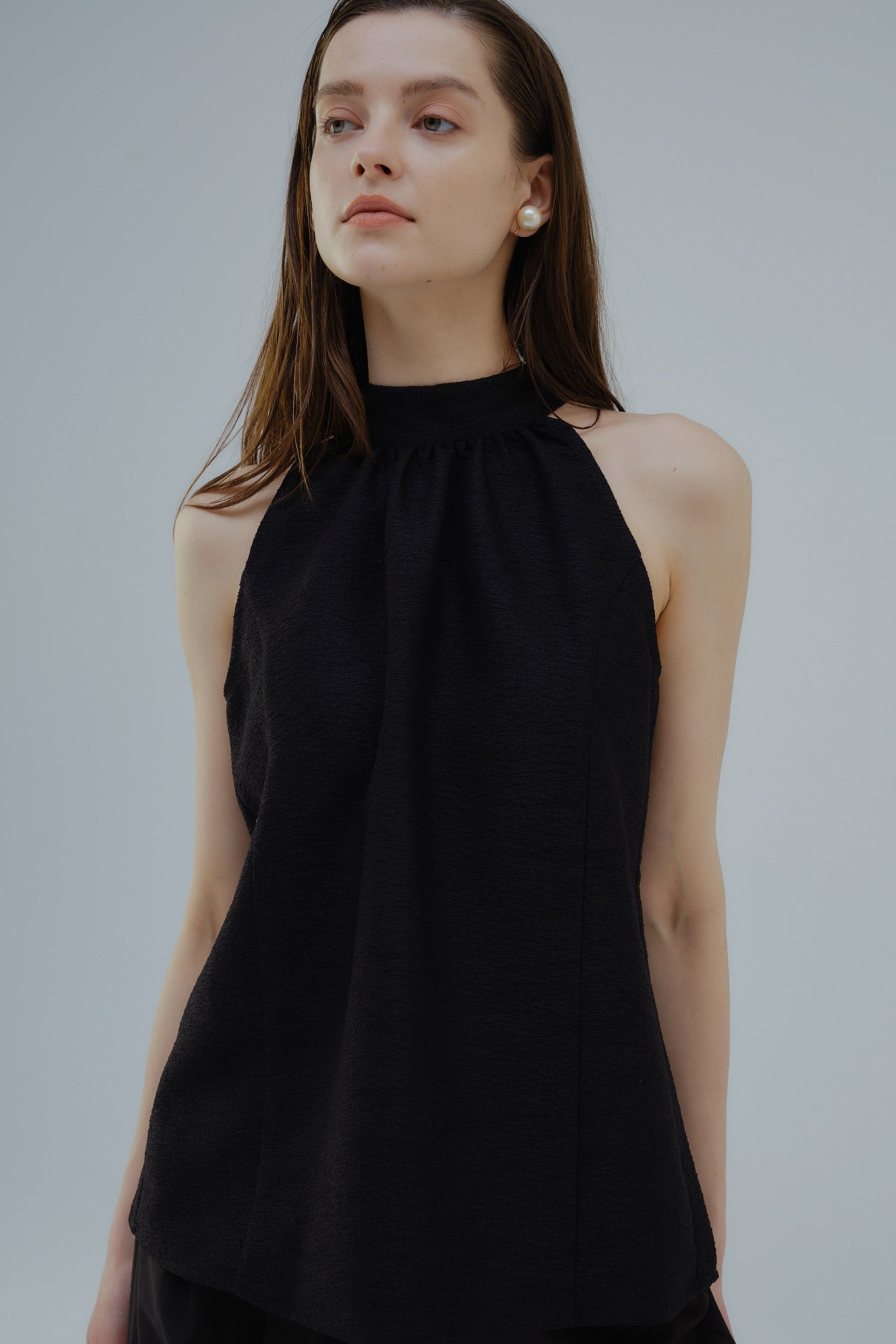 Halter neck tweed tops