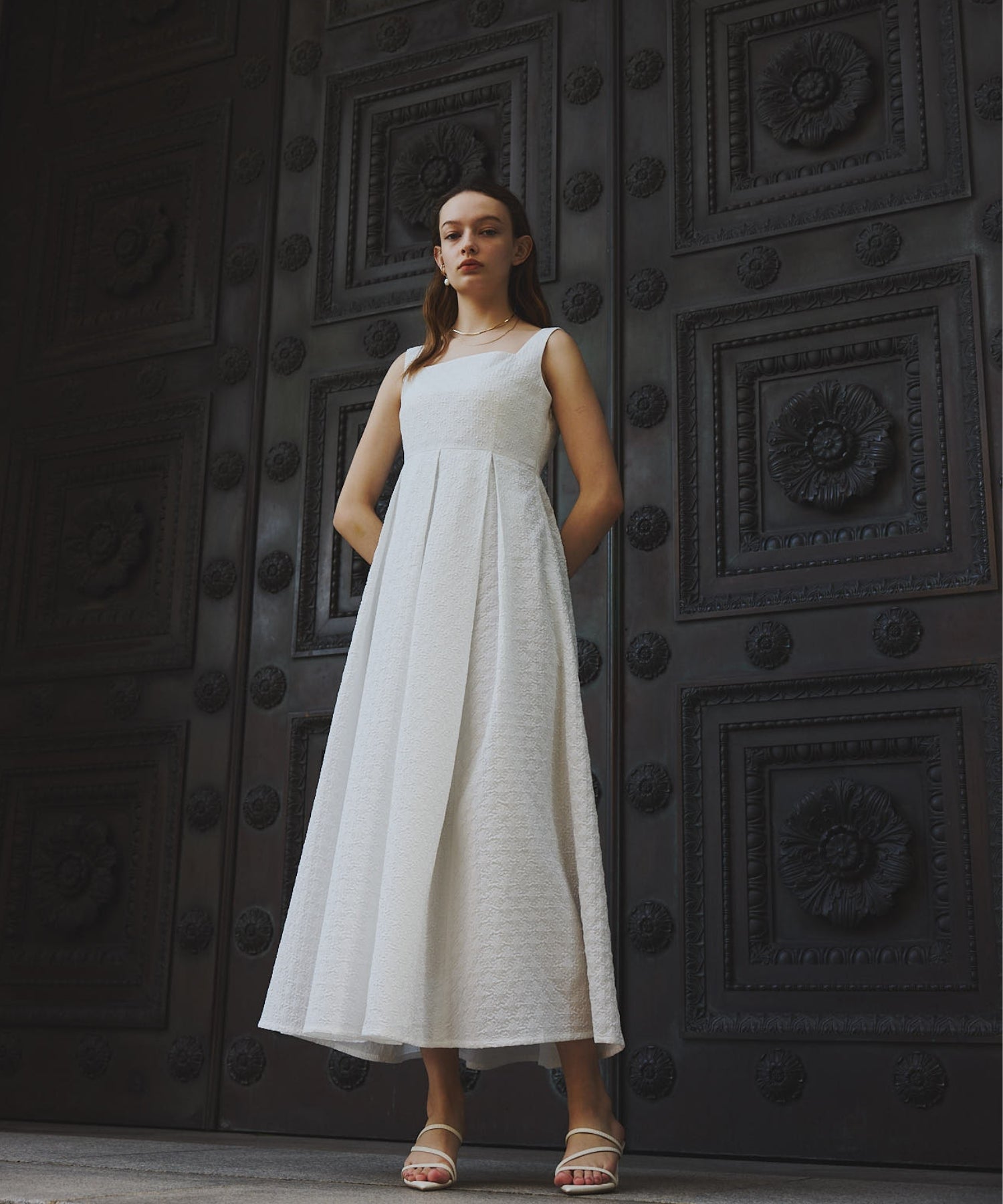 Emboss camisole one-piece