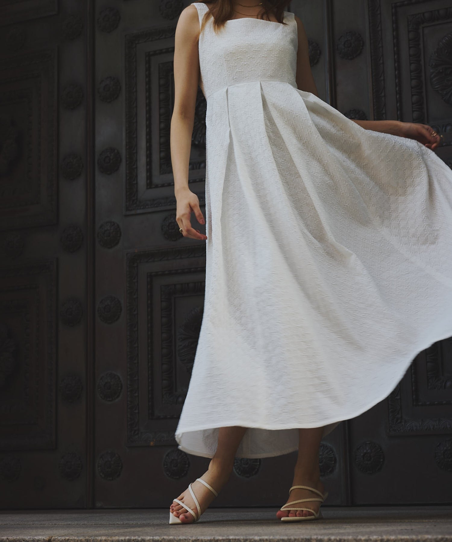 Emboss camisole one-piece