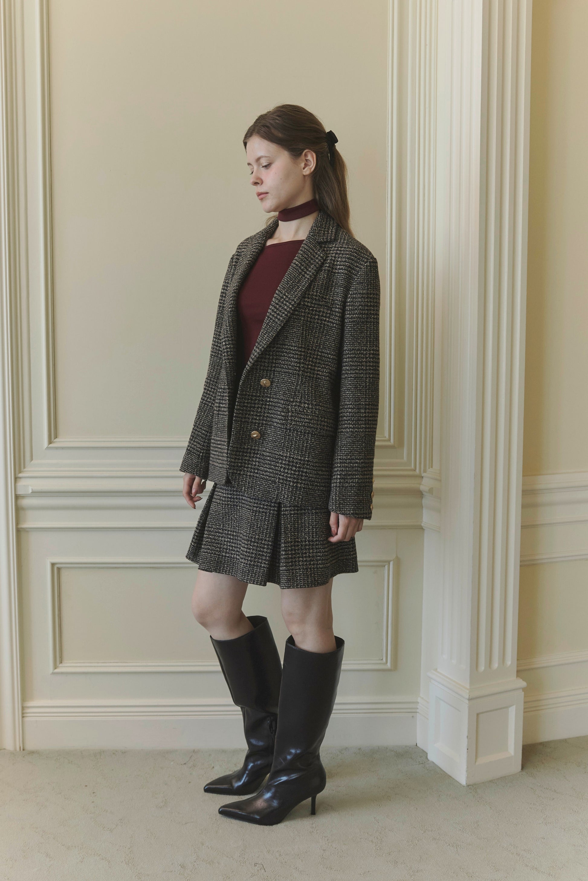 Tuck mini skirt