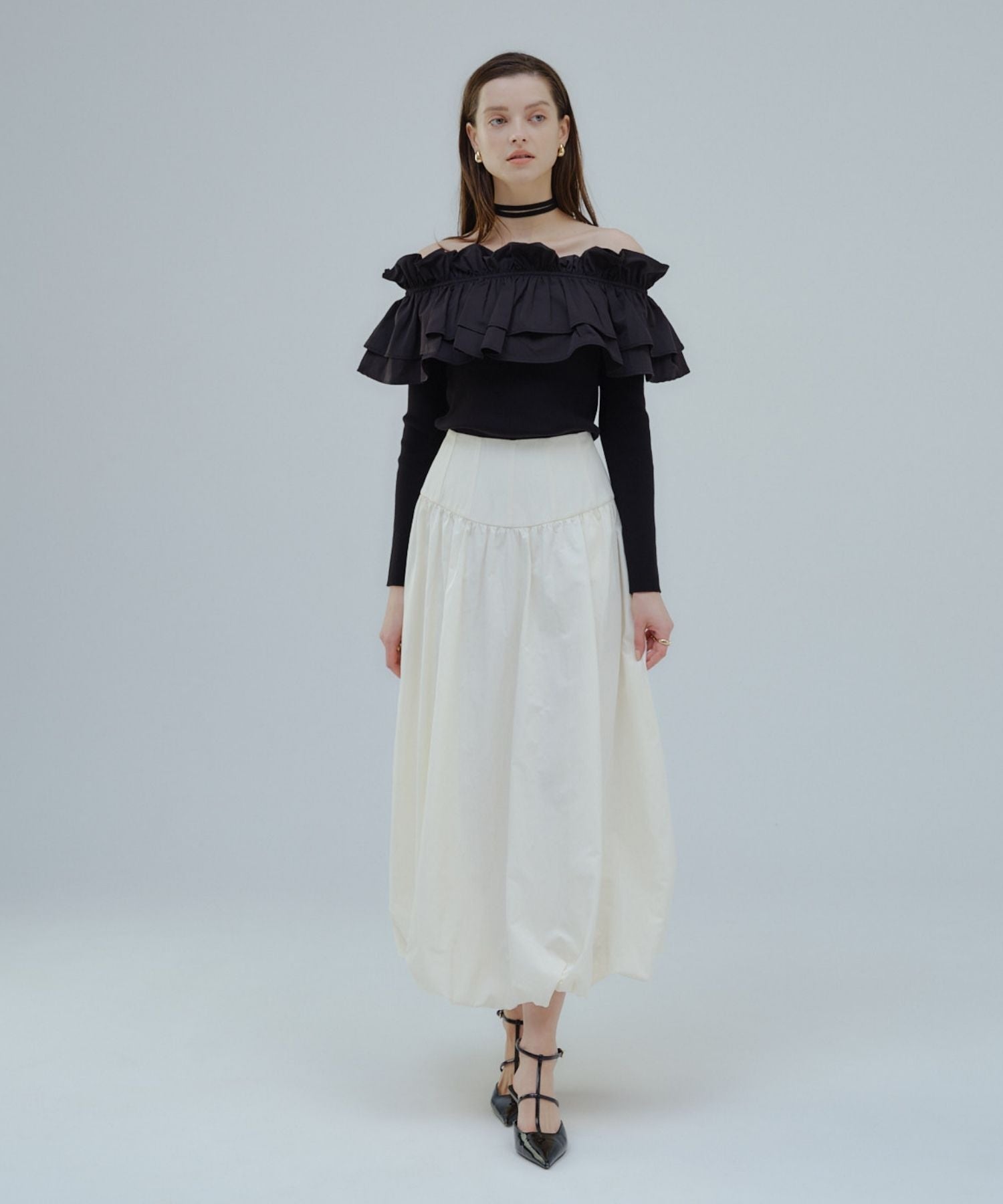 Corset balloon skirt【White】