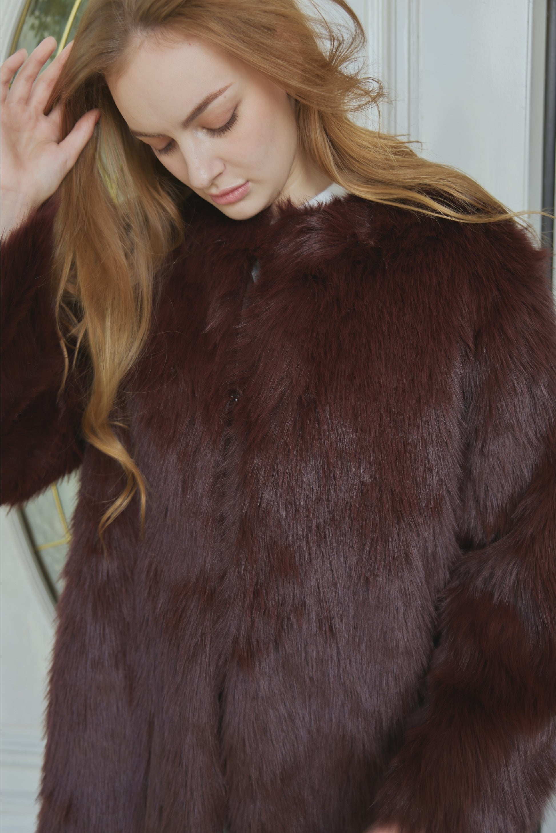 Loose fur coat