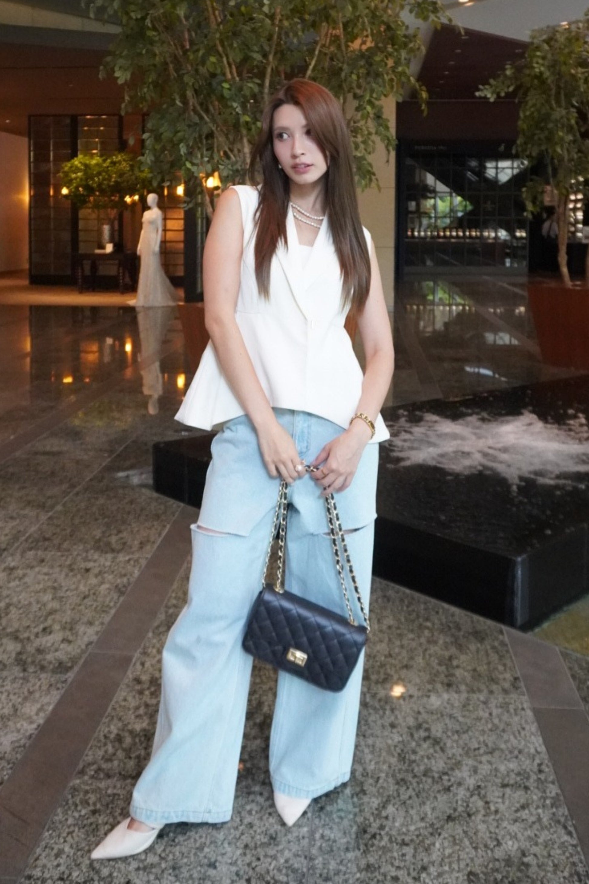 Peplum vest tops