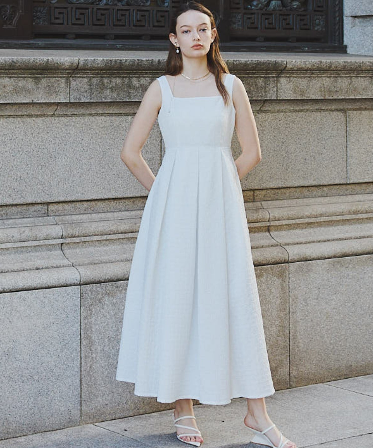 Emboss camisole one-piece