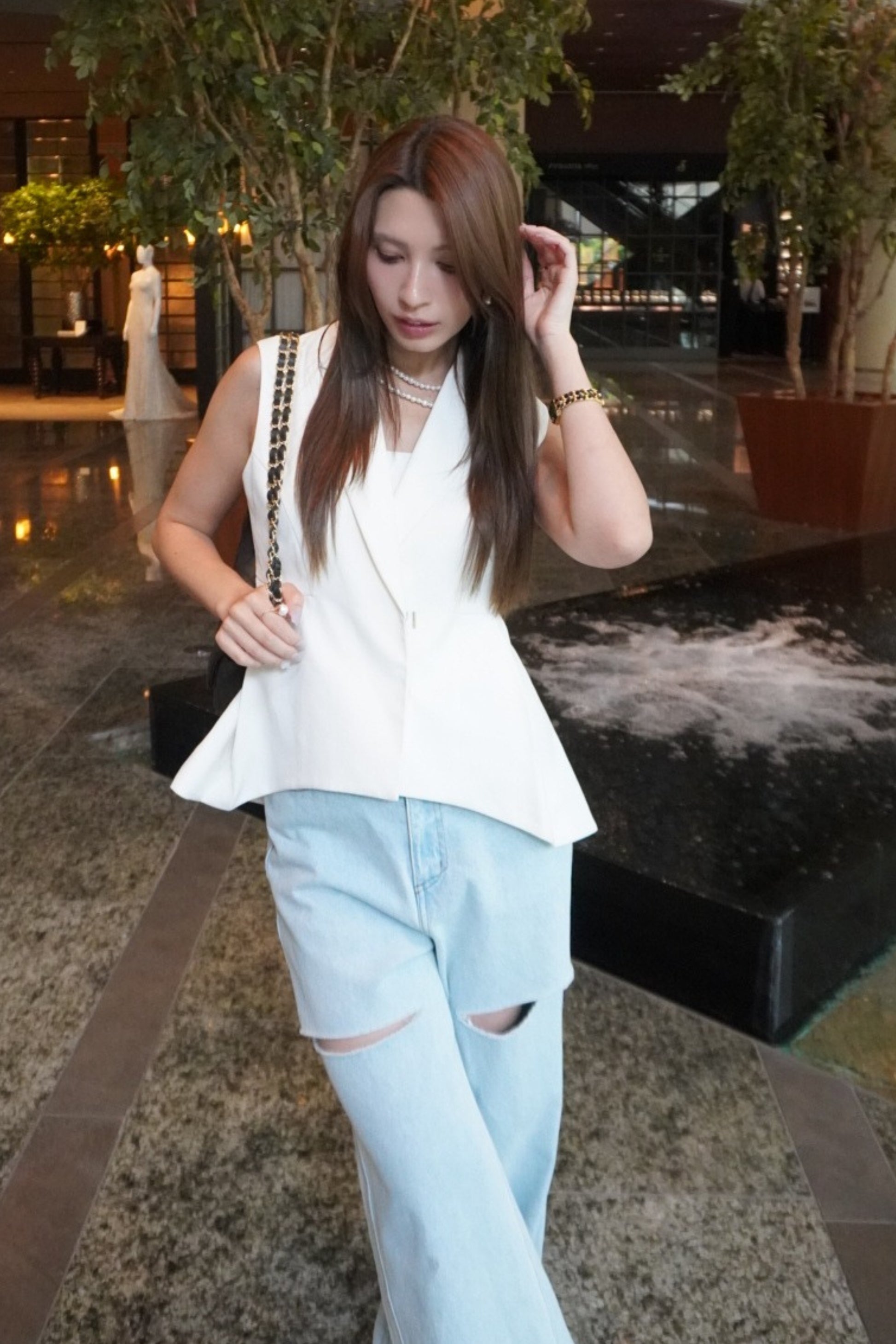 Peplum vest tops
