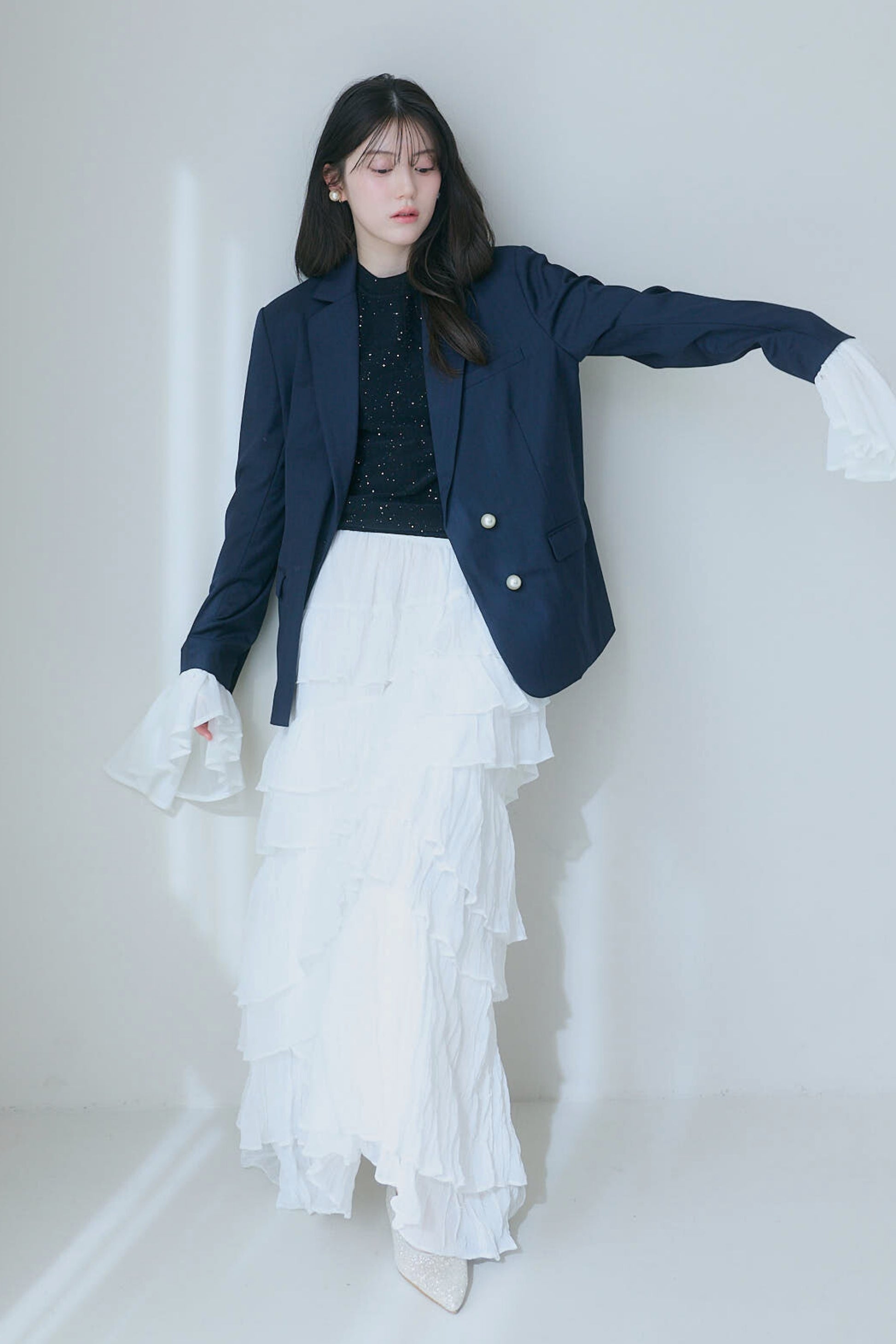 シフォンティアードスカート