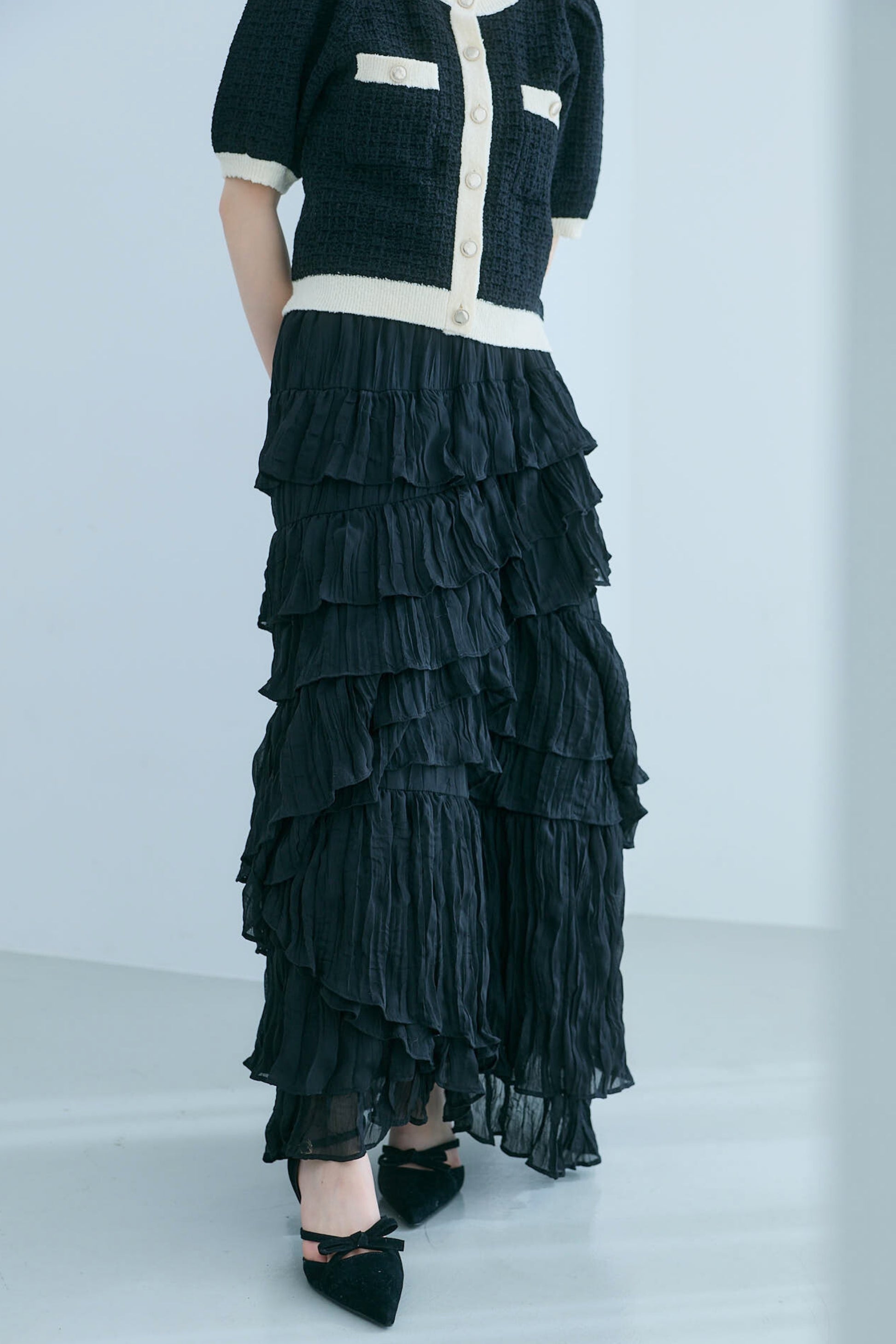 シフォンティアードスカート