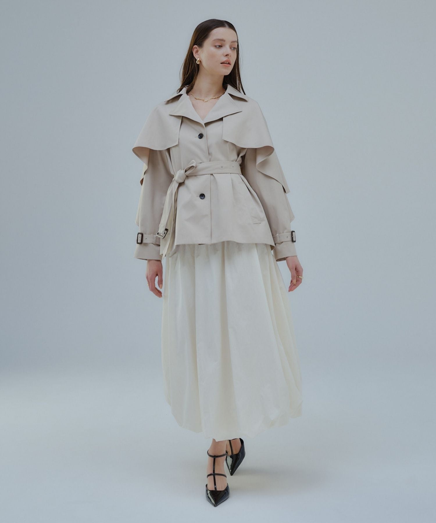 Cape trench coat