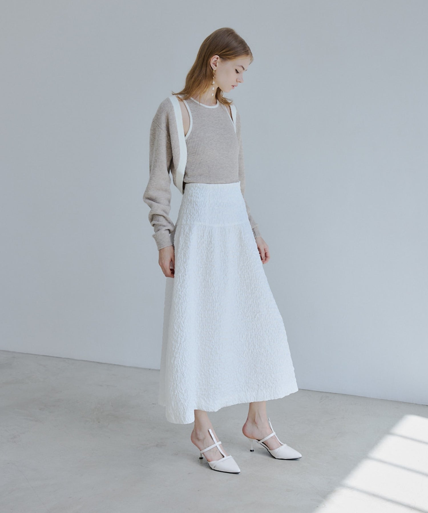 Jacquard volume skirt