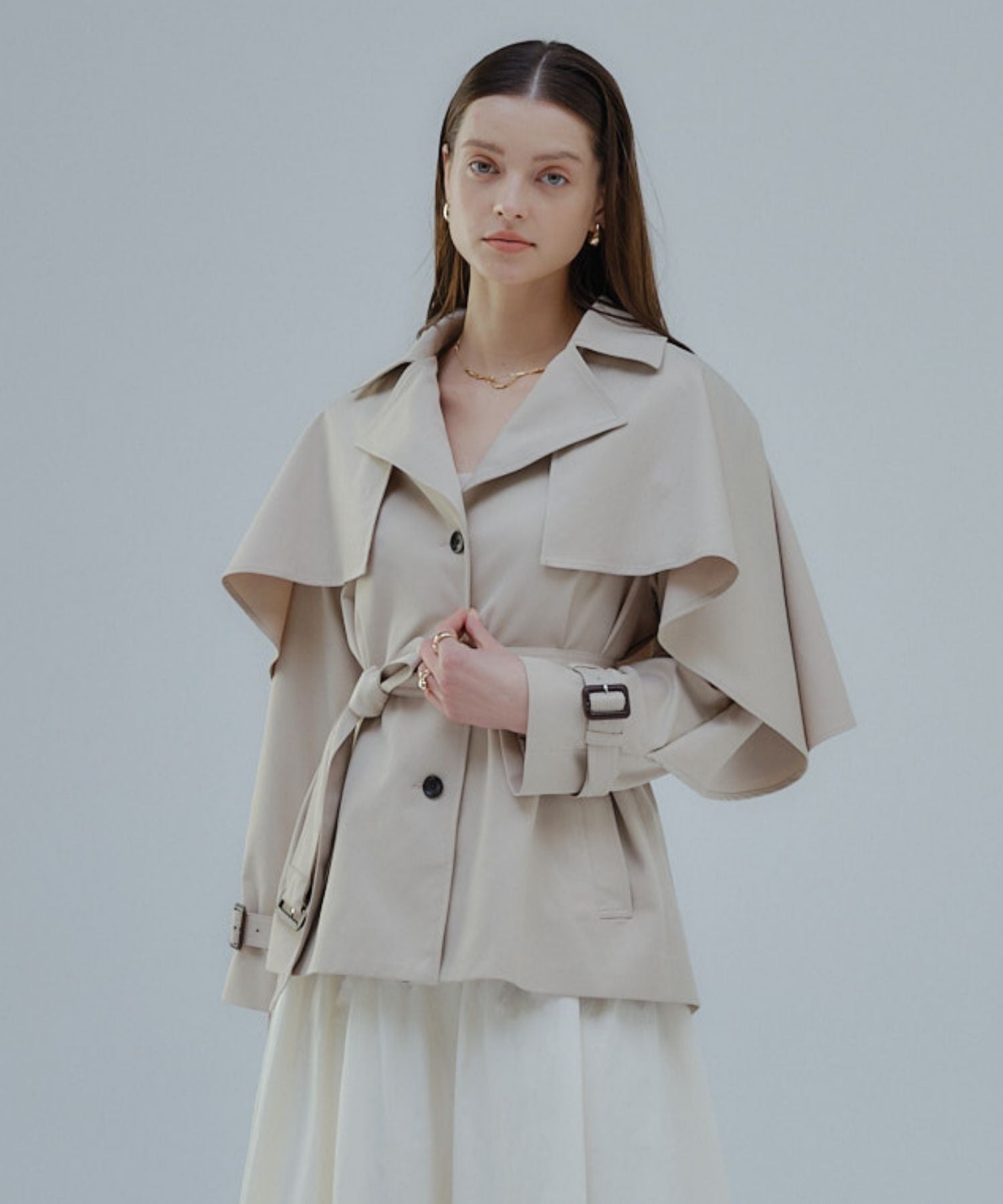 Cape trench coat