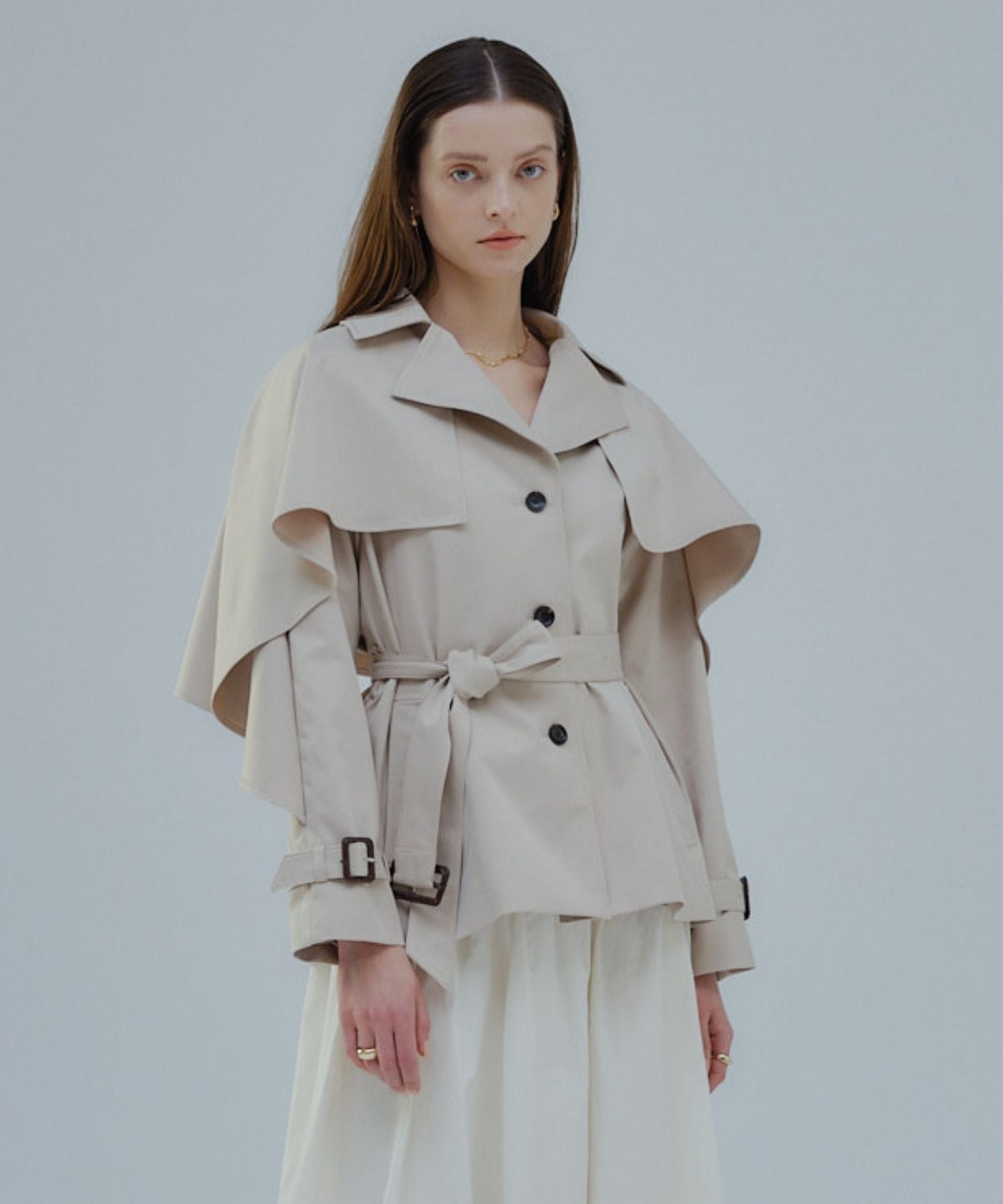 Cape trench coat