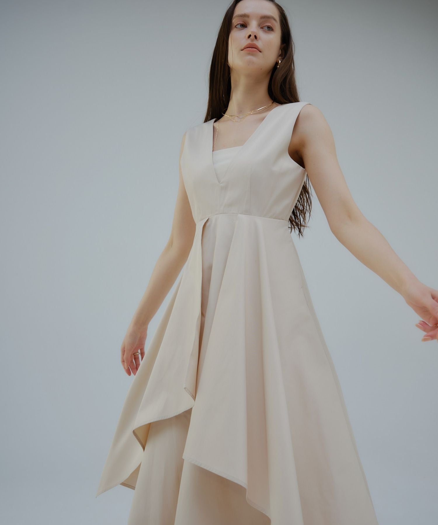 Tiered flare jumper skirt