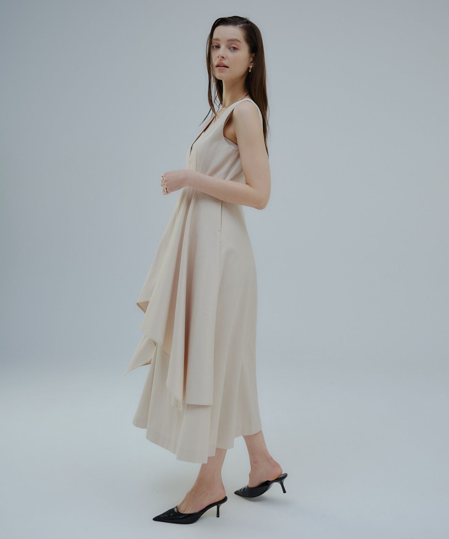Tiered flare jumper skirt