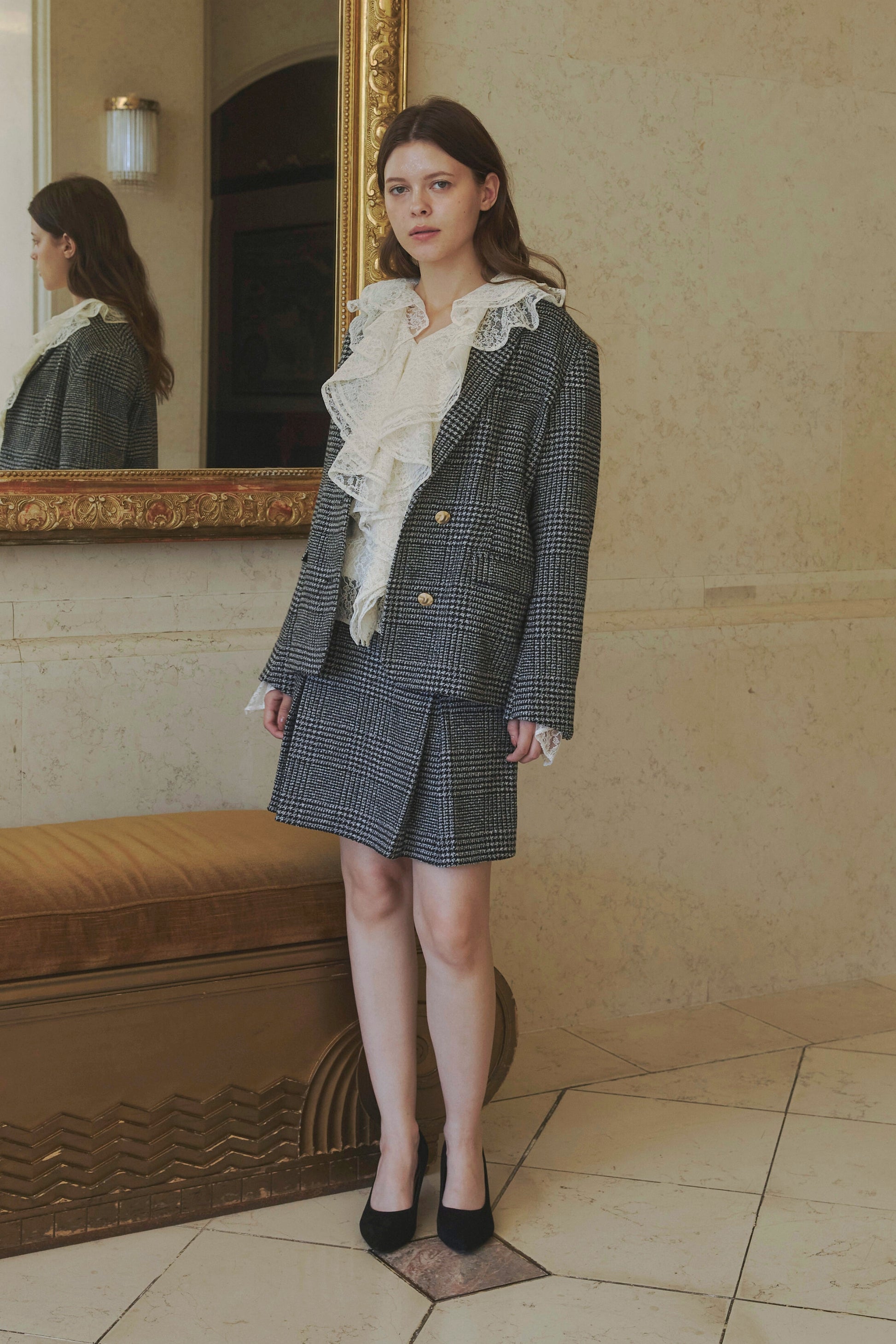 Tuck mini skirt